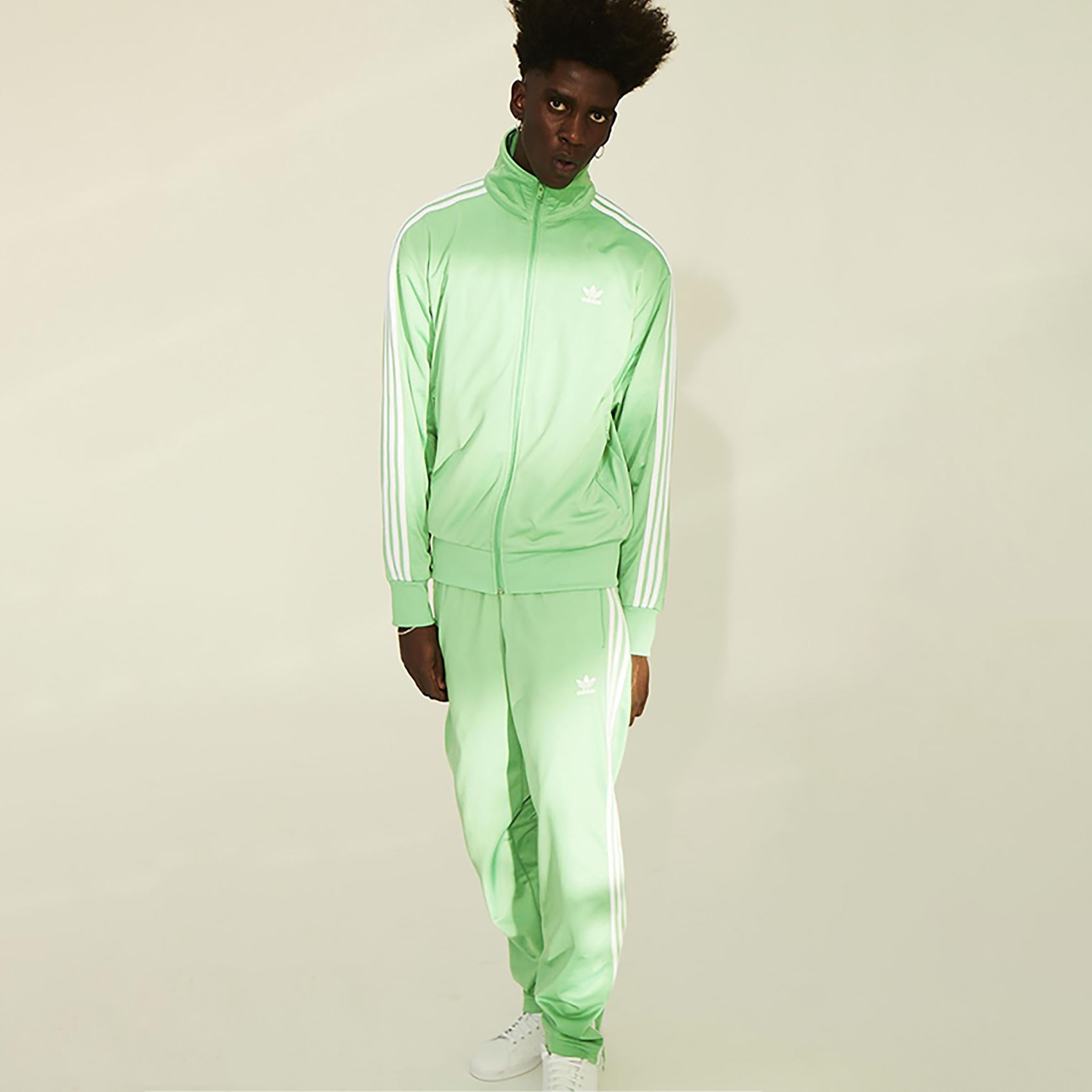 Green adidas tracksuit sales men