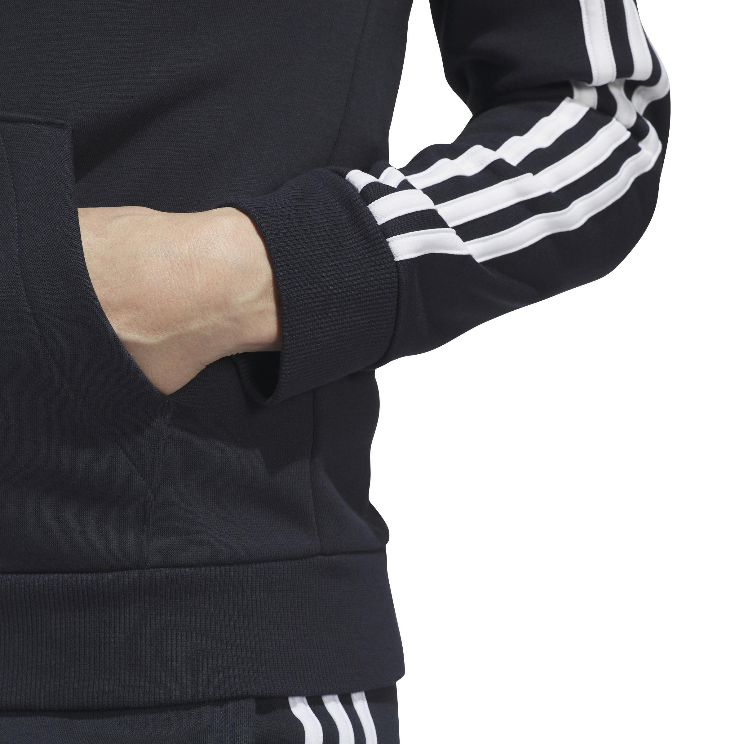 Essentials Fleece 3-Stripes Full-Zip Hoodie, Blue, , large image number 5