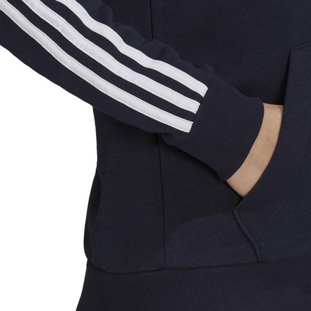Women Essentials Fleece 3-Stripes Full-Zip Hoodie , Navy, A901_ONE, large image number 6
