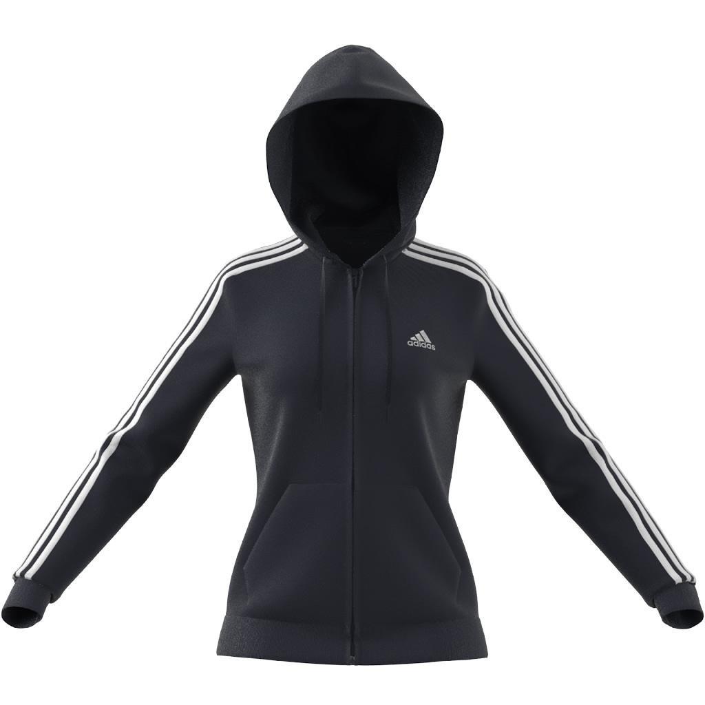 Essentials Fleece 3-Stripes Full-Zip Hoodie, Blue, , large image number 7