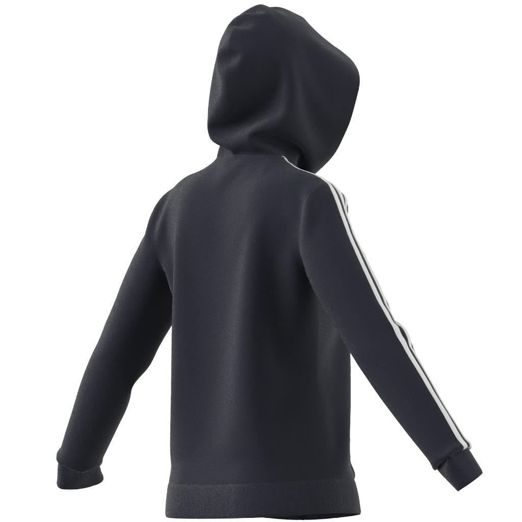 Essentials Fleece 3-Stripes Full-Zip Hoodie, Blue, A901_ONE, large image number 10