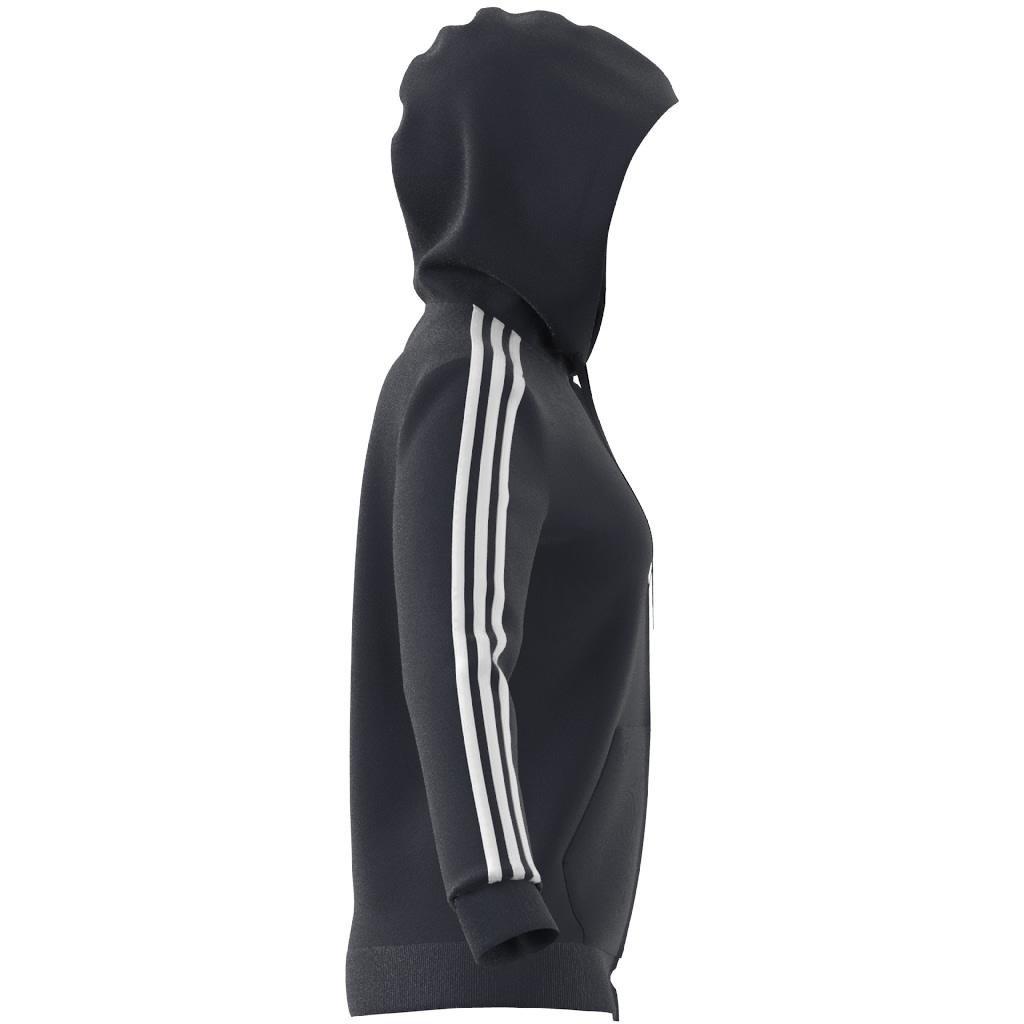 Essentials Fleece 3-Stripes Full-Zip Hoodie, Blue, A901_ONE, large image number 13