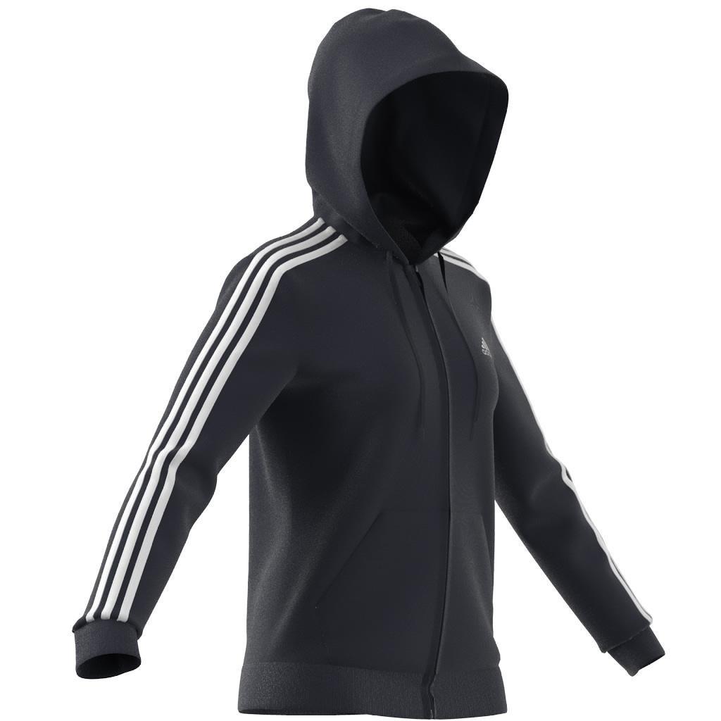 Essentials Fleece 3-Stripes Full-Zip Hoodie, Blue, , large image number 14