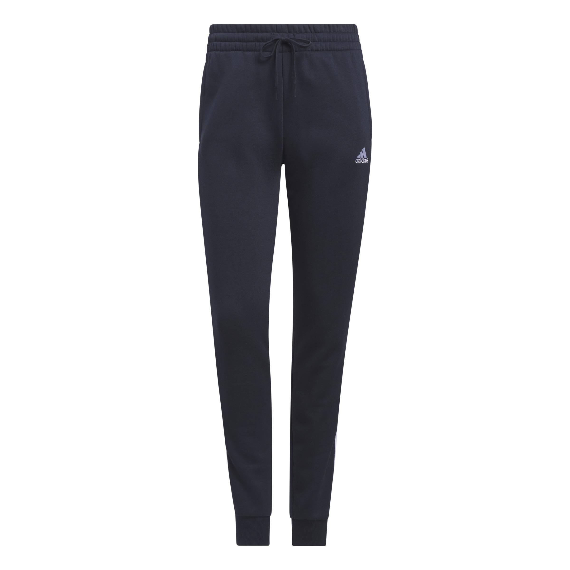 Essentials Fleece 3-Stripes Joggers, Blue, , large image number 0