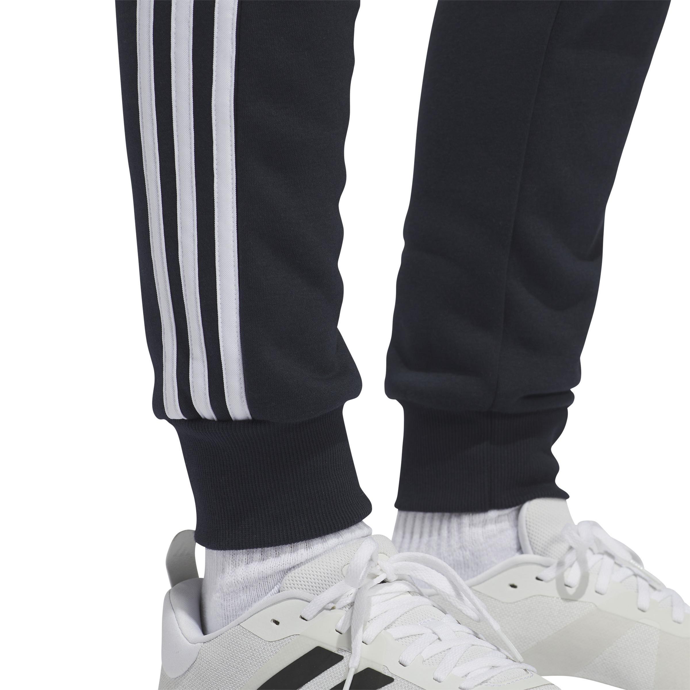 Essentials Fleece 3-Stripes Joggers, Blue, , large image number 3
