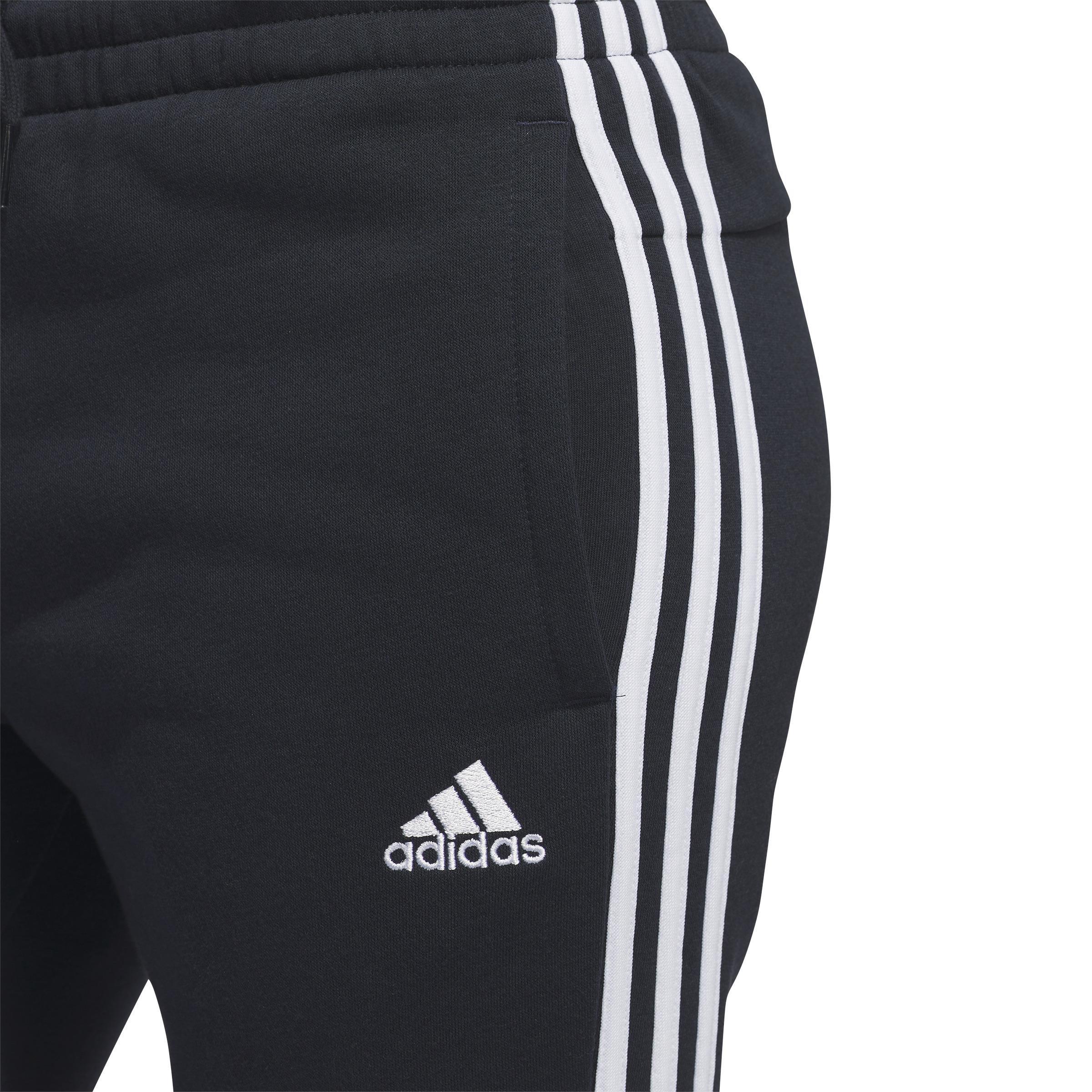 Essentials Fleece 3-Stripes Joggers, Blue, , large image number 4