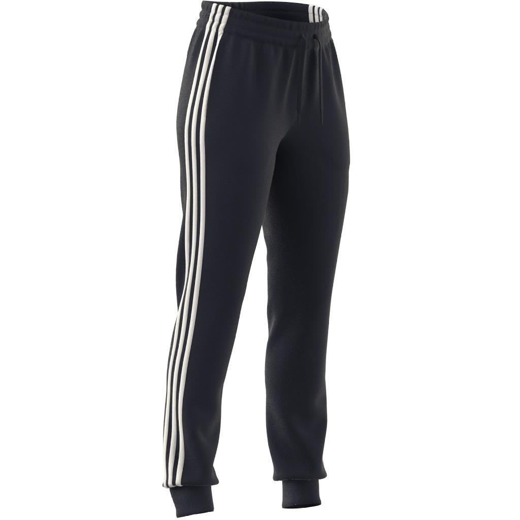 Essentials Fleece 3-Stripes Joggers, Blue, , large image number 12