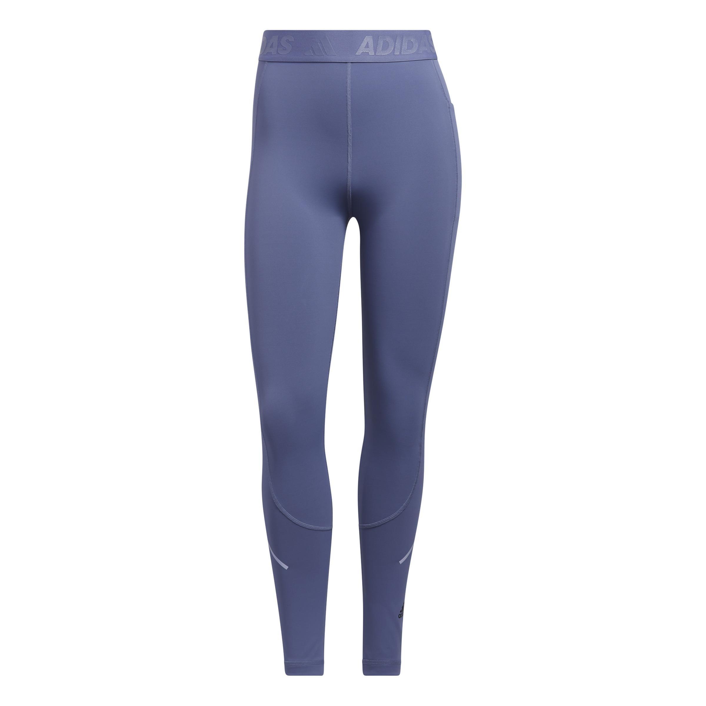 Techfit Long Reflective Leggings, Purple, A901_ONE, large image number 0