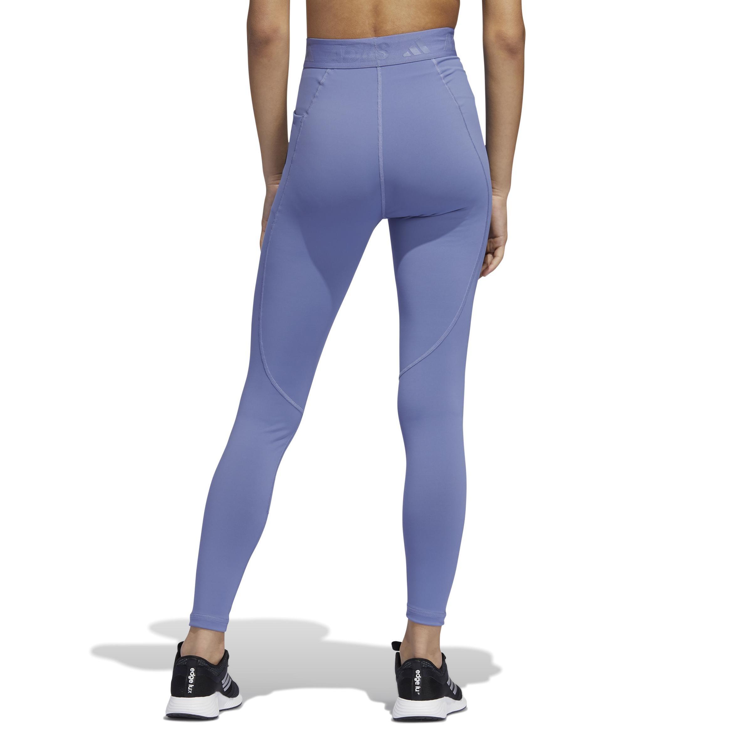 Techfit Long Reflective Leggings, Purple, A901_ONE, large image number 2