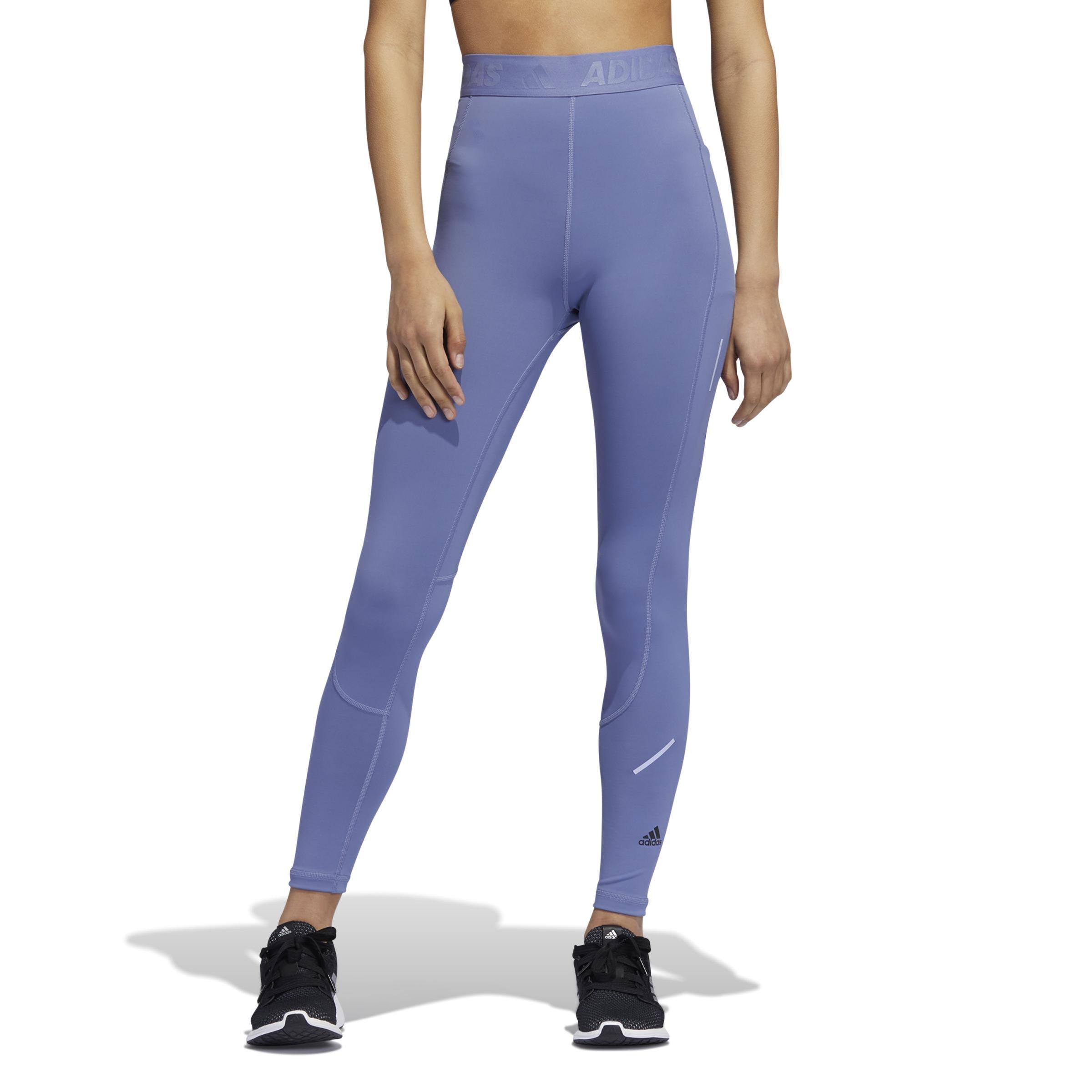 Techfit Long Reflective Leggings, Purple, A901_ONE, large image number 6