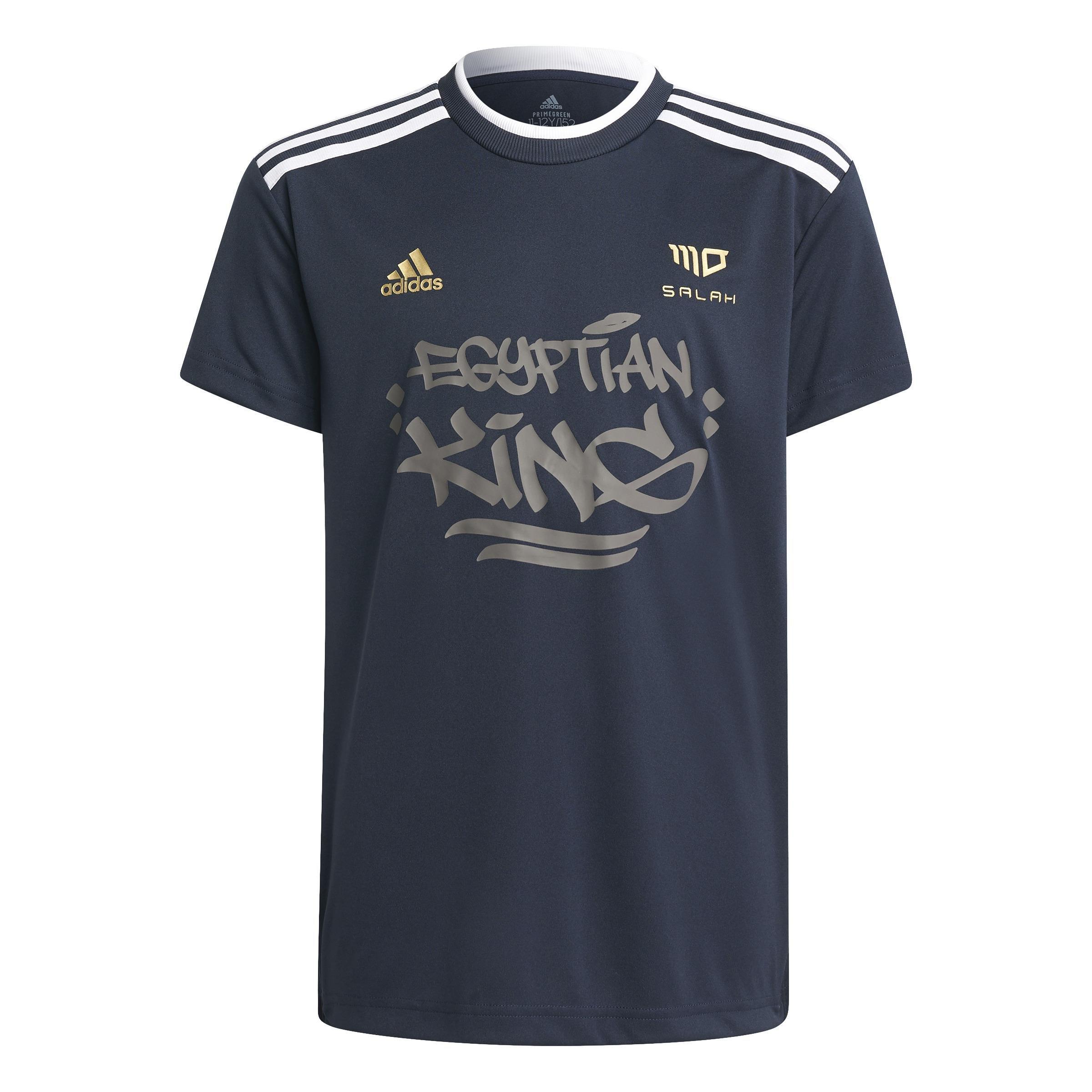 Kids Salah Aeroready Football-Inspired T-Shirt, Blue, A901_ONE, large image number 0