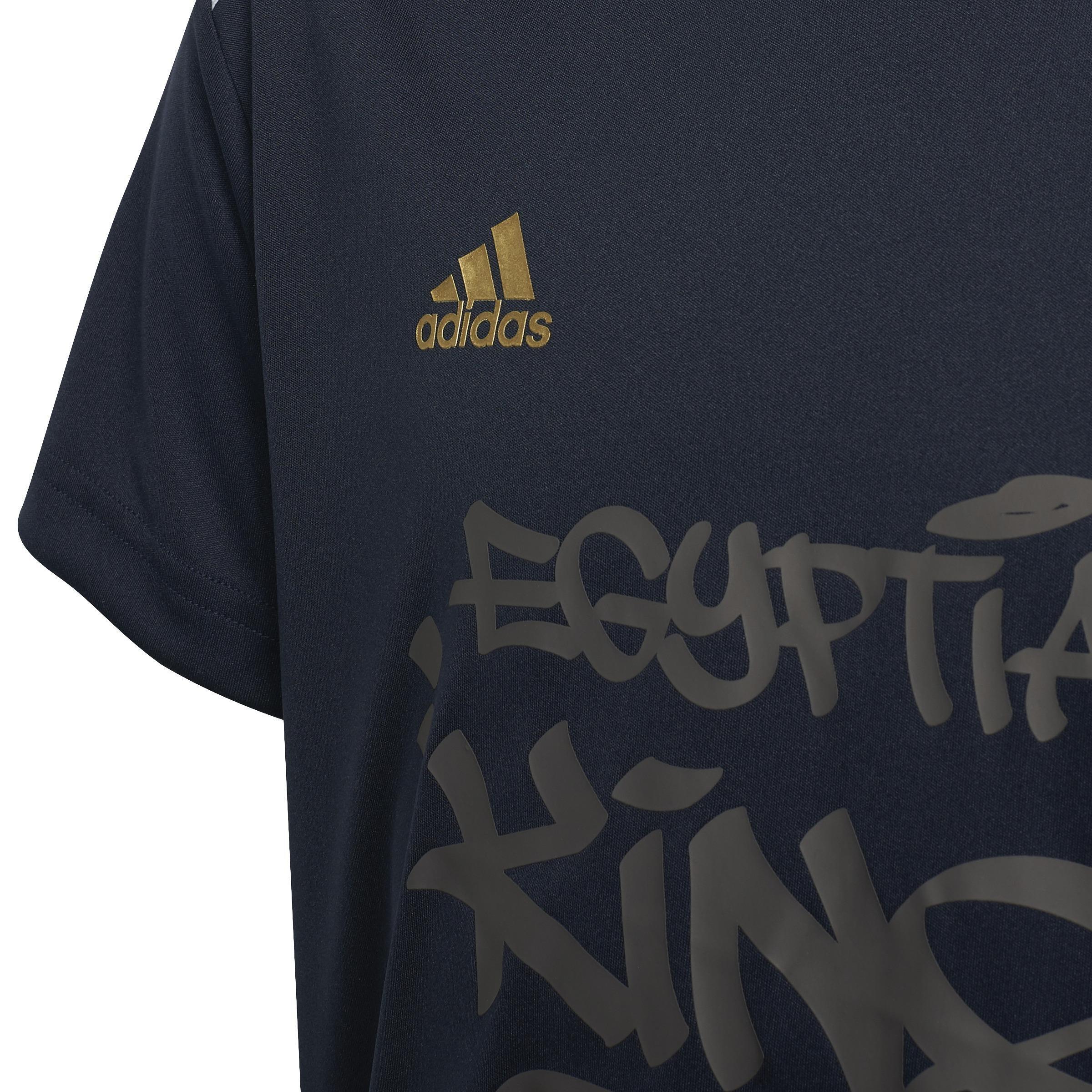 Kids Salah Aeroready Football-Inspired T-Shirt, Blue, A901_ONE, large image number 3