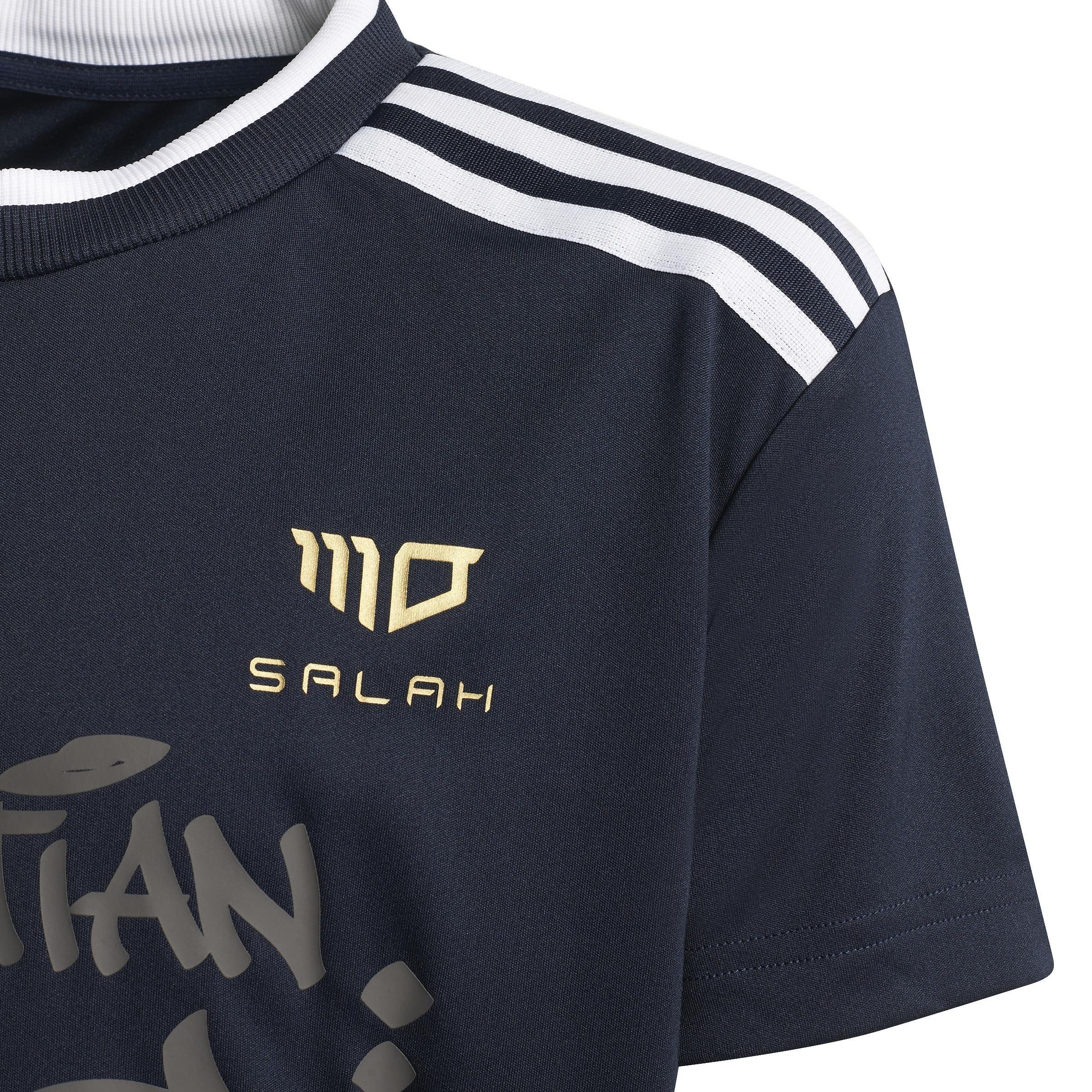 Kids Salah Aeroready Football-Inspired T-Shirt, Blue, A901_ONE, large image number 4