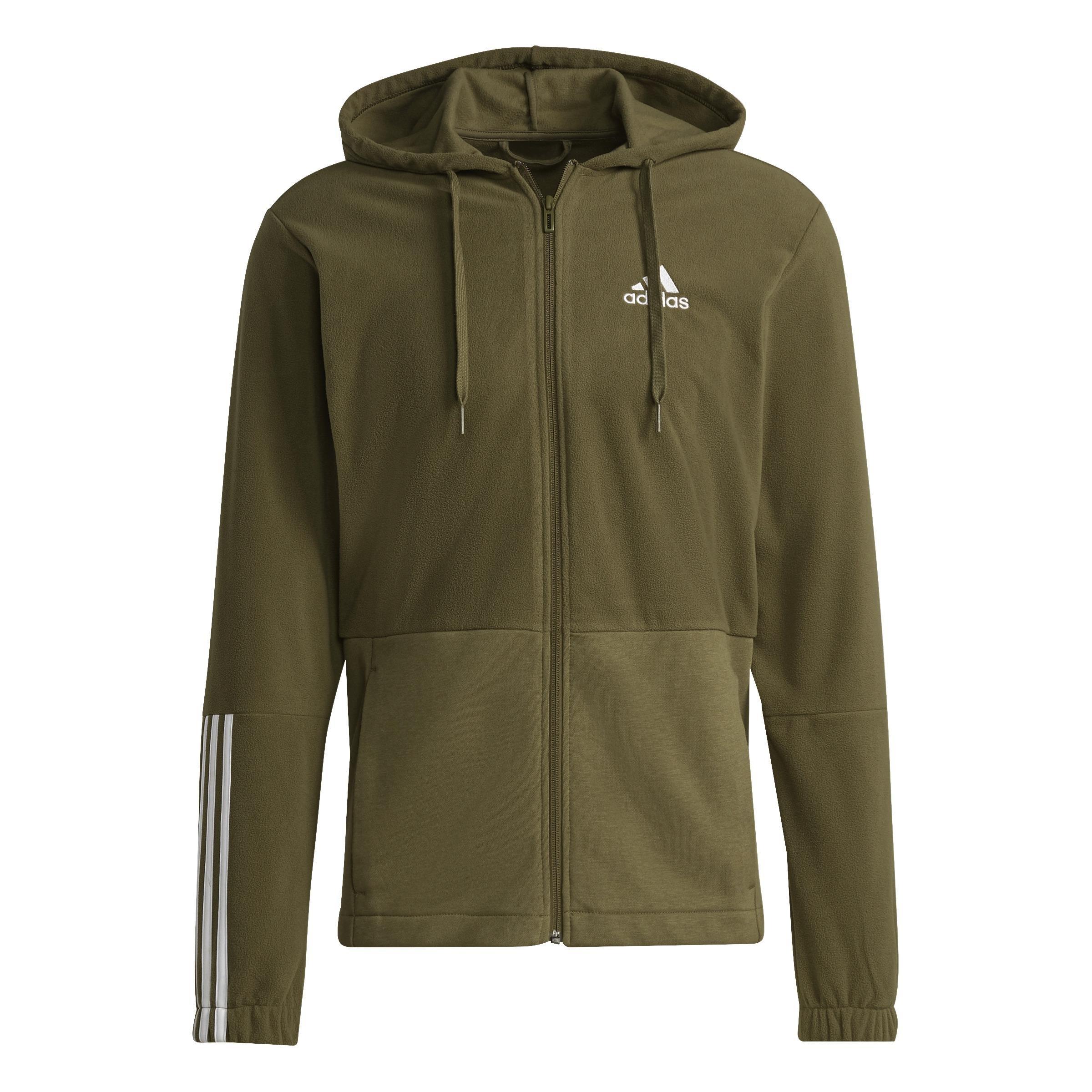 Essentials Polar Fleece Giant Logo Full-Zip Hoodie, Green, , large image number 2