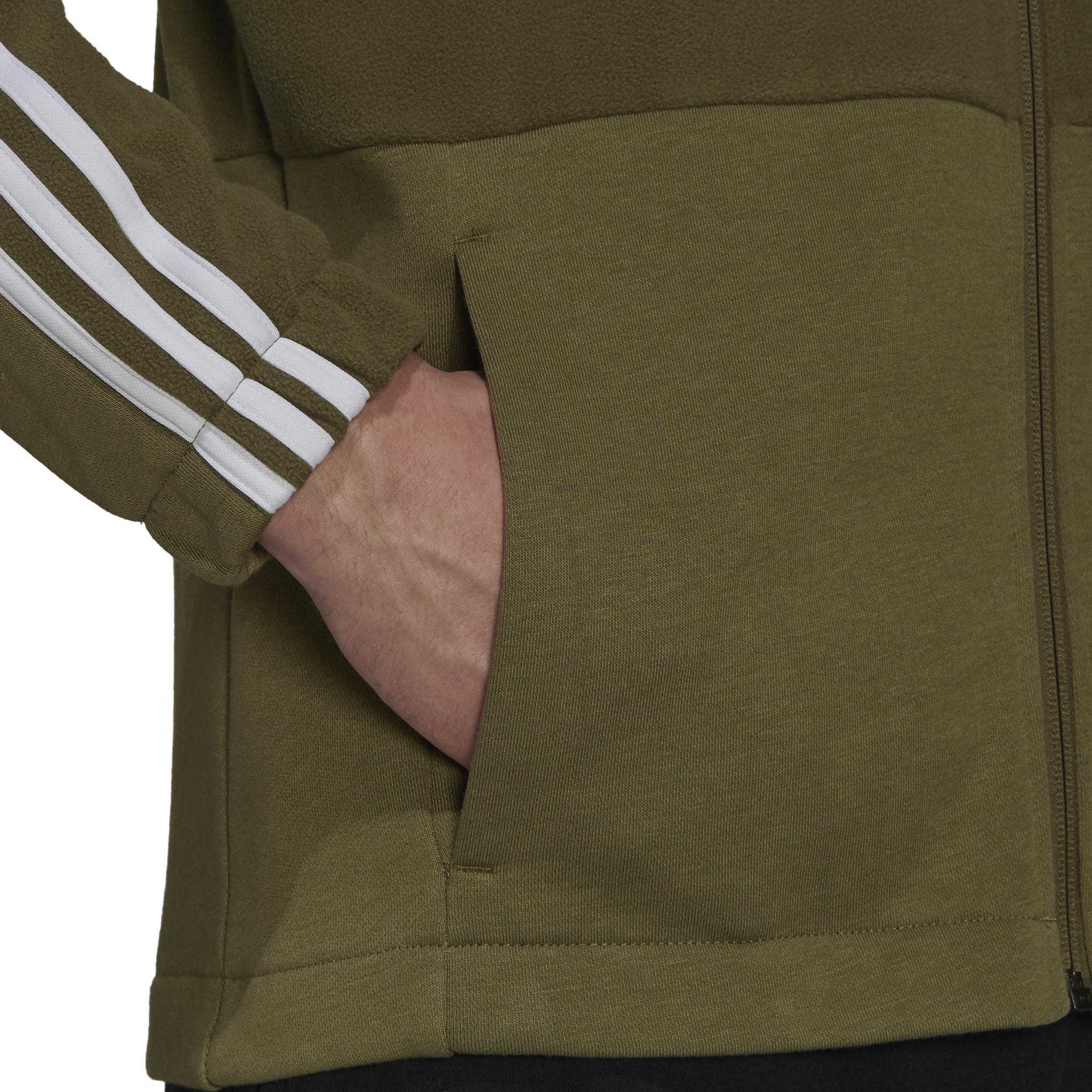 Essentials Polar Fleece Giant Logo Full-Zip Hoodie, Green, , large image number 4