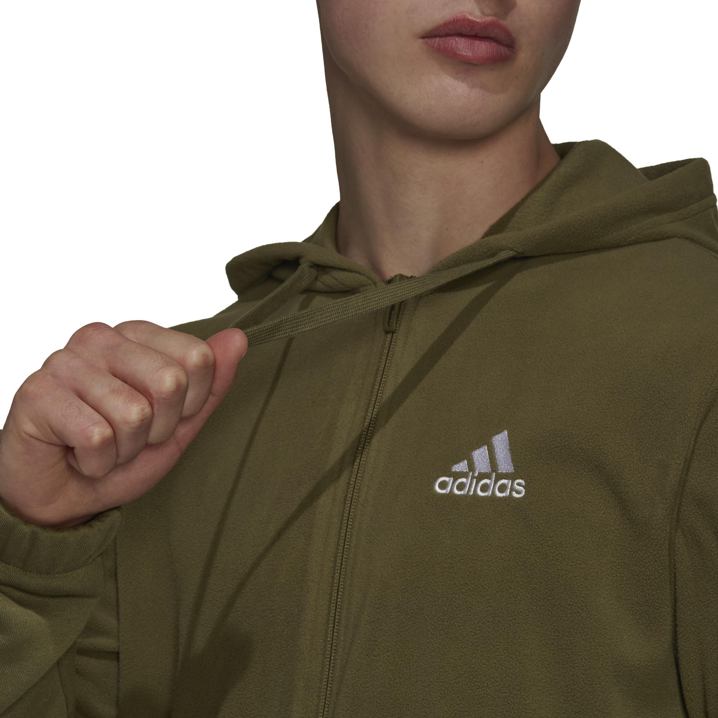 Essentials Polar Fleece Giant Logo Full-Zip Hoodie, Green, , large image number 5