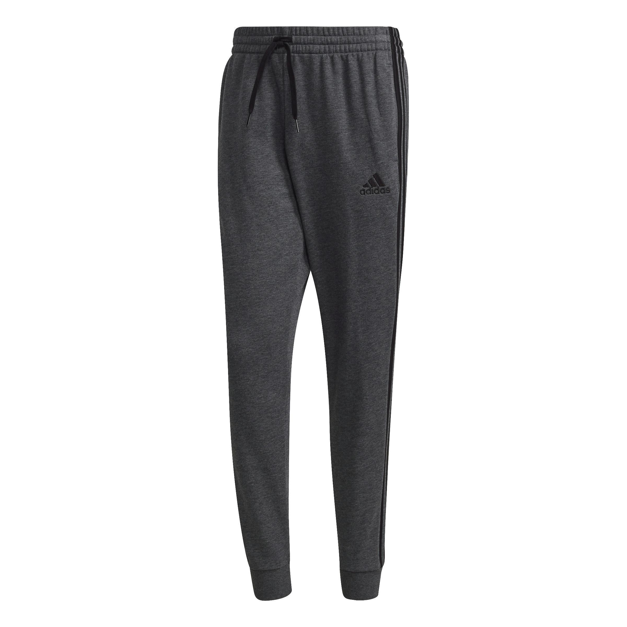 Essentials French Terry Tapered Cuff 3-Stripes Joggers, Grey, , large image number 0
