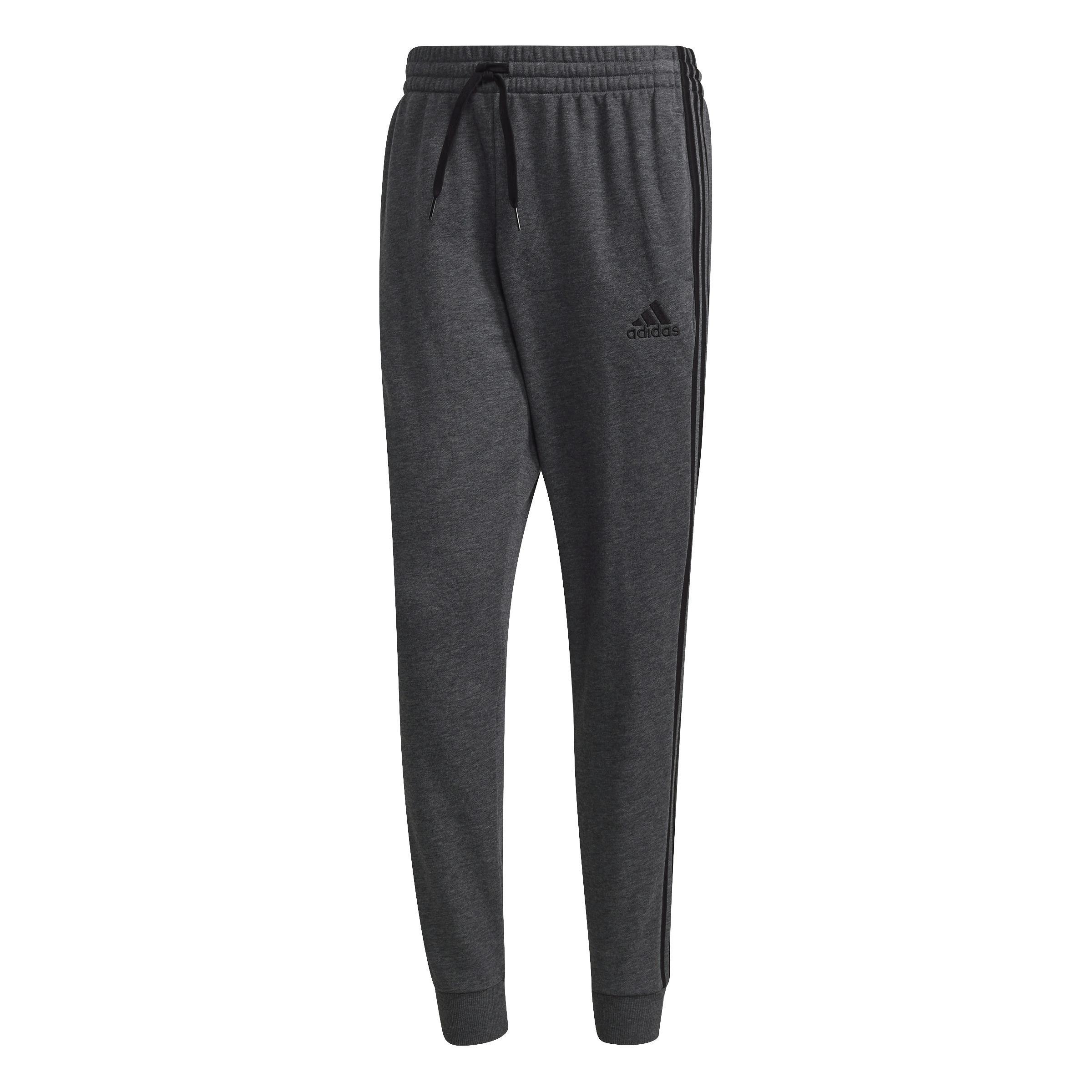 Essentials French Terry Tapered Cuff 3-Stripes Joggers, Grey, , large image number 1