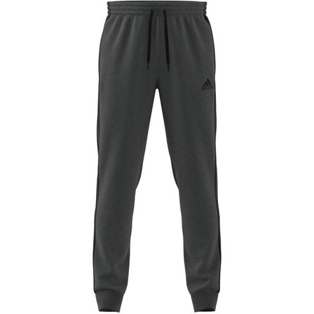 Men Essentials French Terry Tapered Cuff 3-Stripes Joggers, Grey, A901_ONE, large image number 2