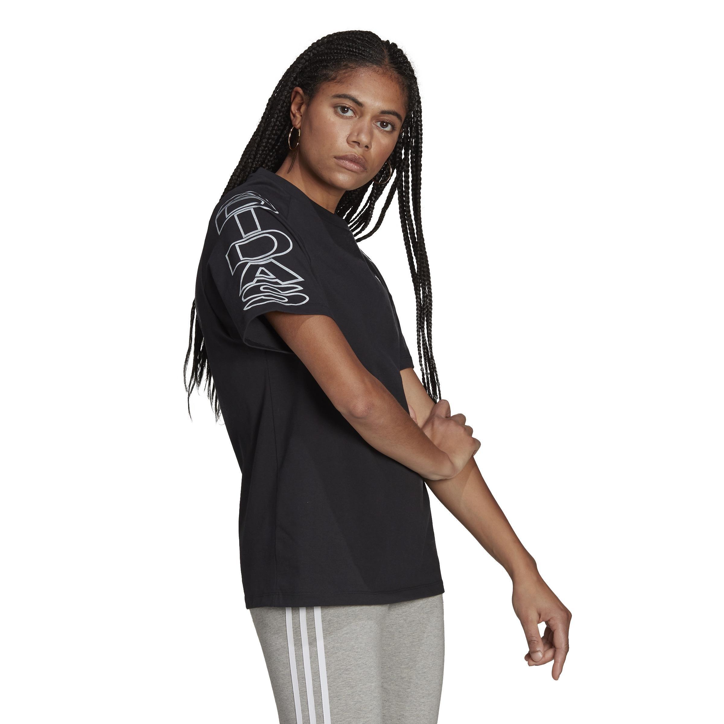 Loose Letter T-Shirt, Black, , large image number 1