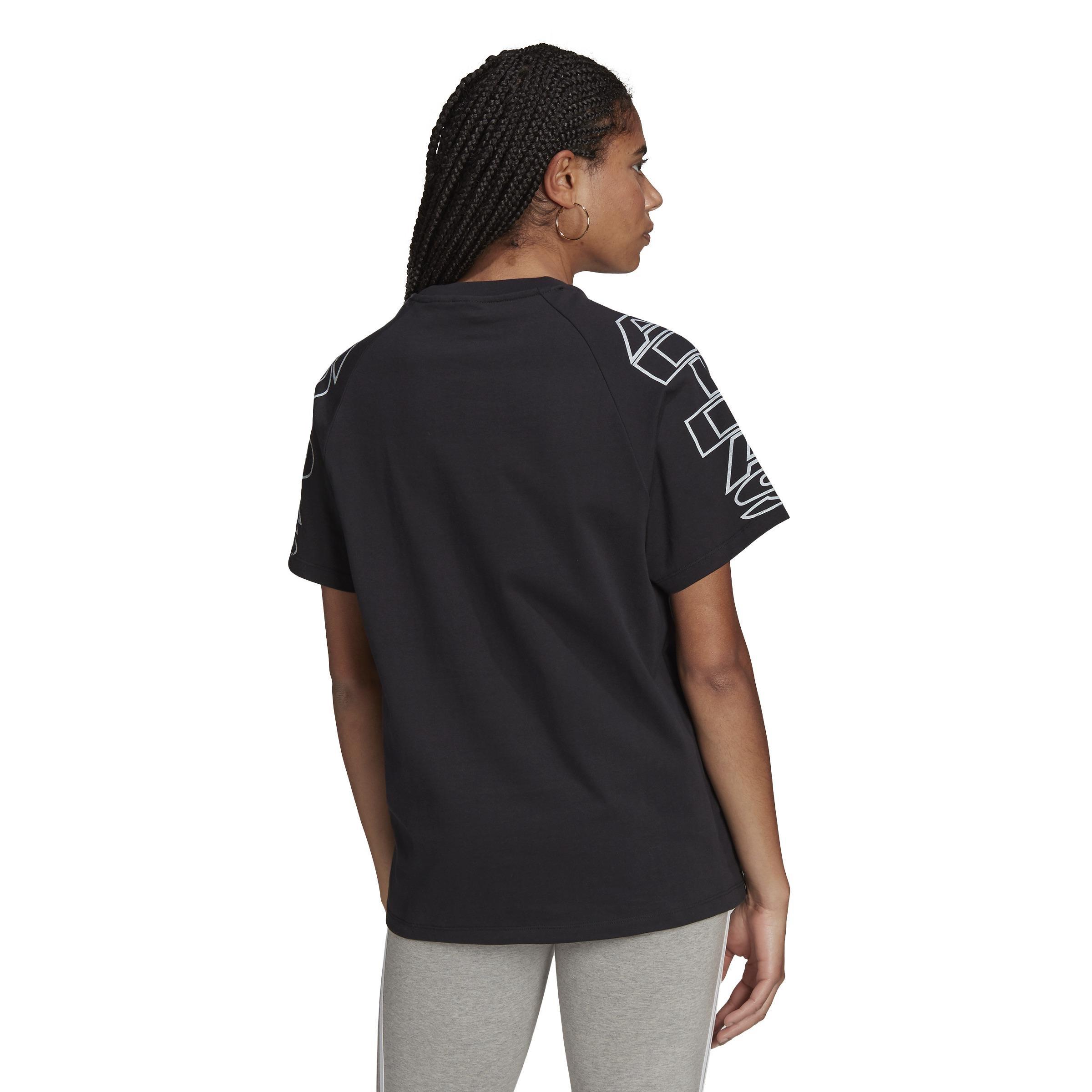 Loose Letter T-Shirt, Black, , large image number 2