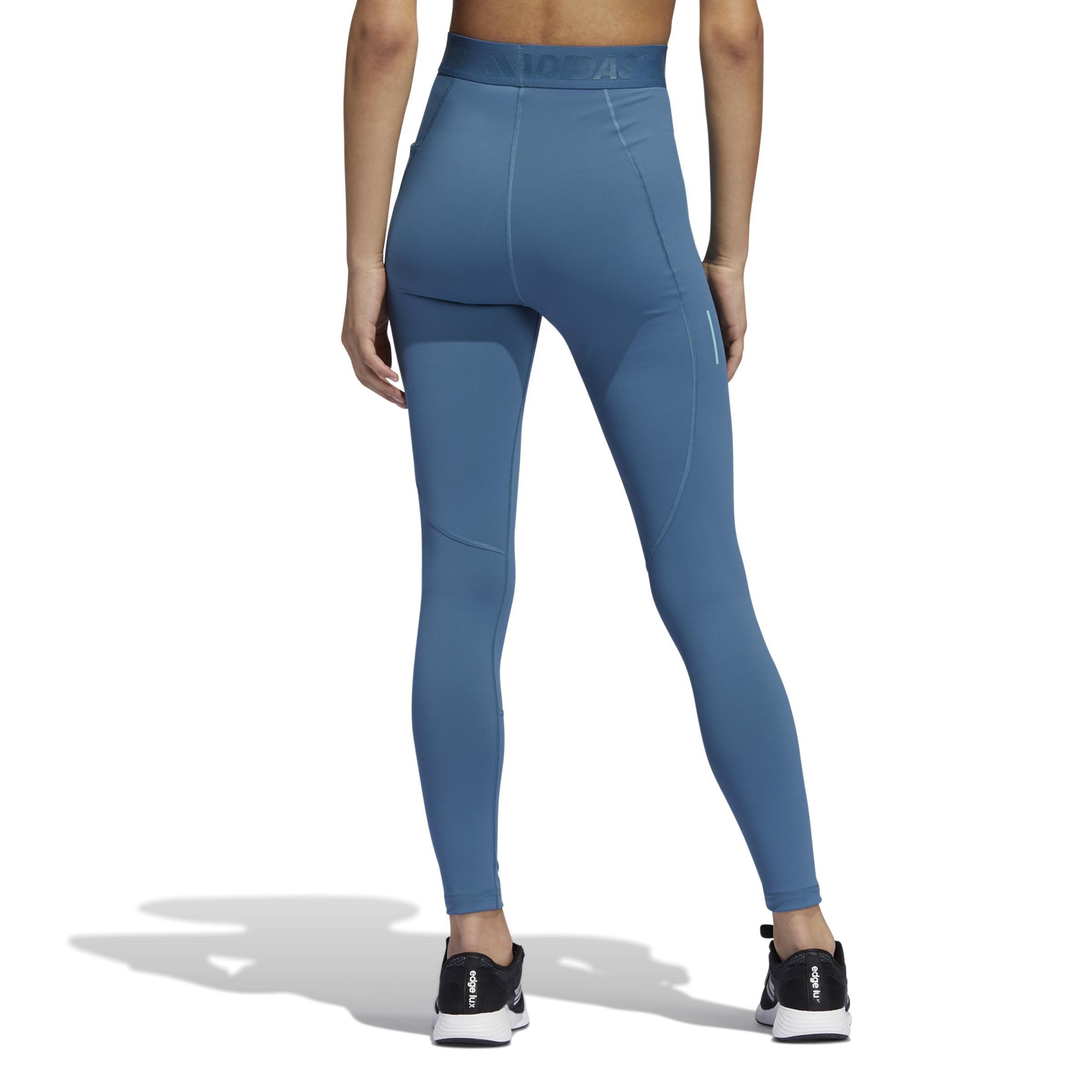 Techfit Long Reflective Leggings, Blue, A901_ONE, large image number 2