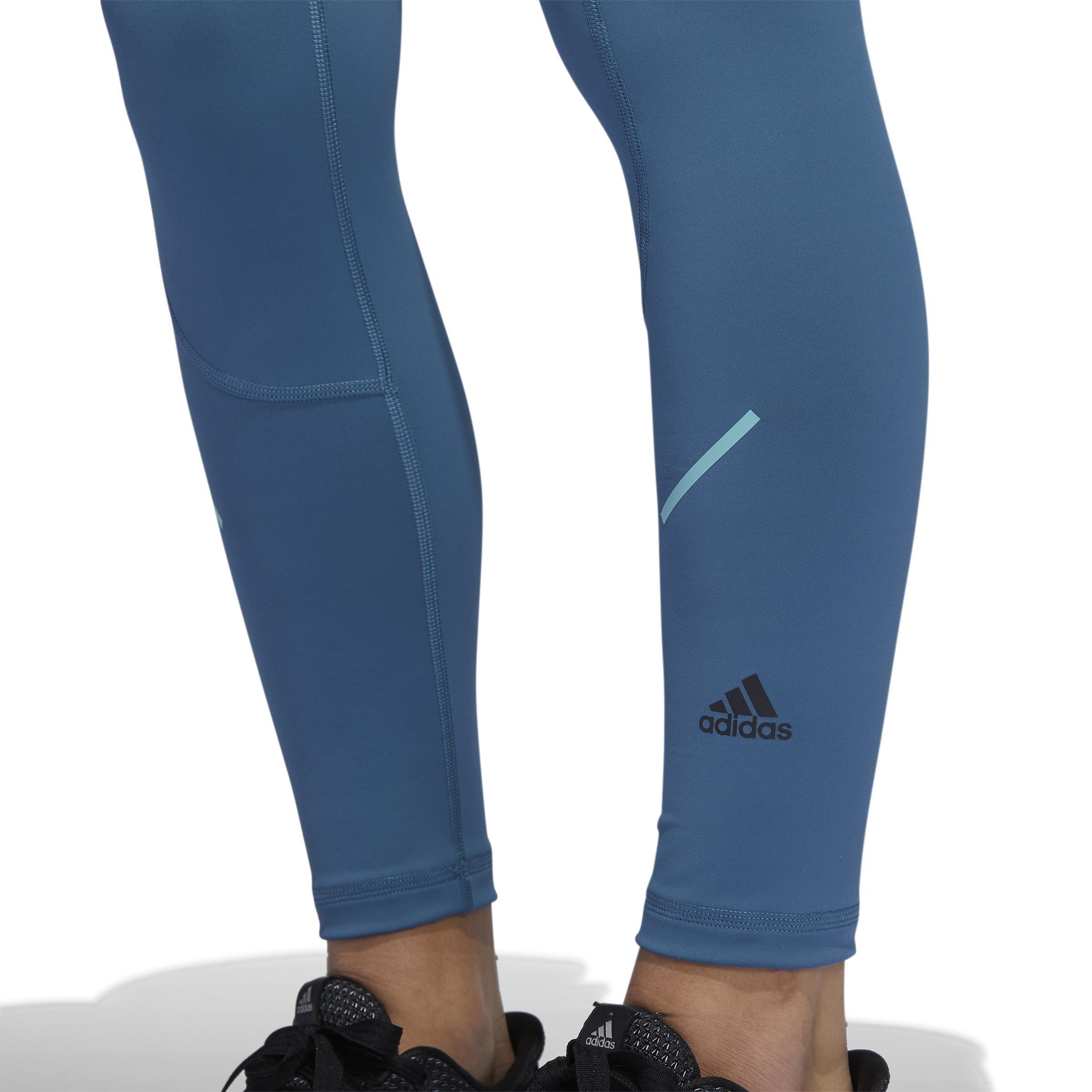 Techfit Long Reflective Leggings, Blue, A901_ONE, large image number 3