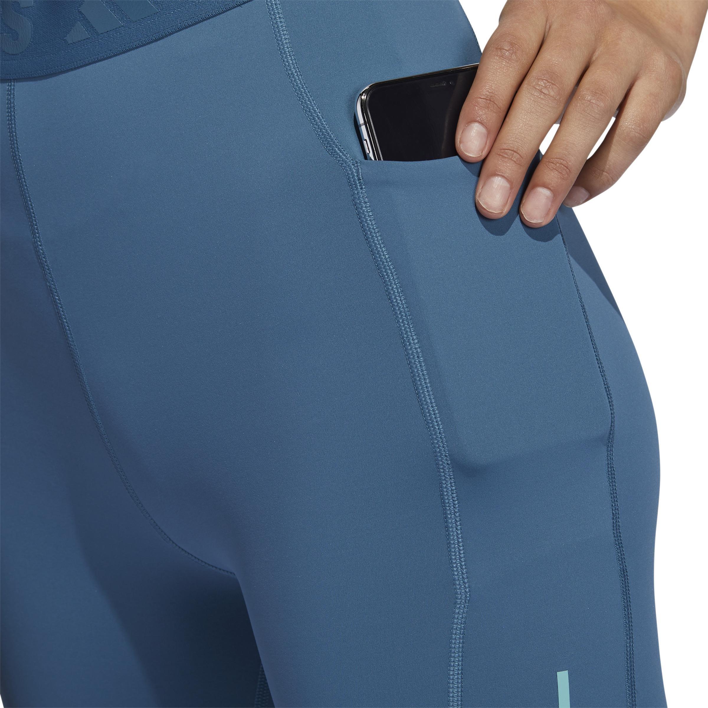Techfit Long Reflective Leggings, Blue, A901_ONE, large image number 4
