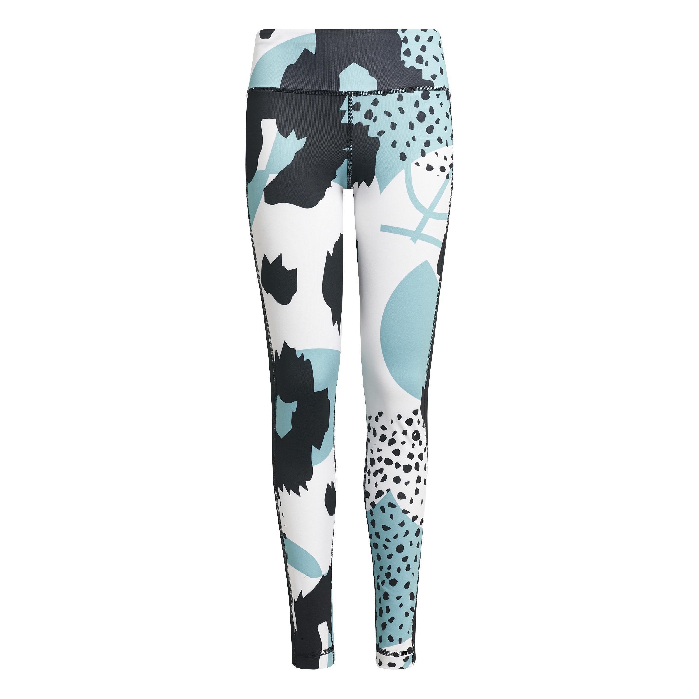 Kids AEROREADY Animal Print External Pocket Stretch Training Leggings, White, A901_ONE, large image number 0