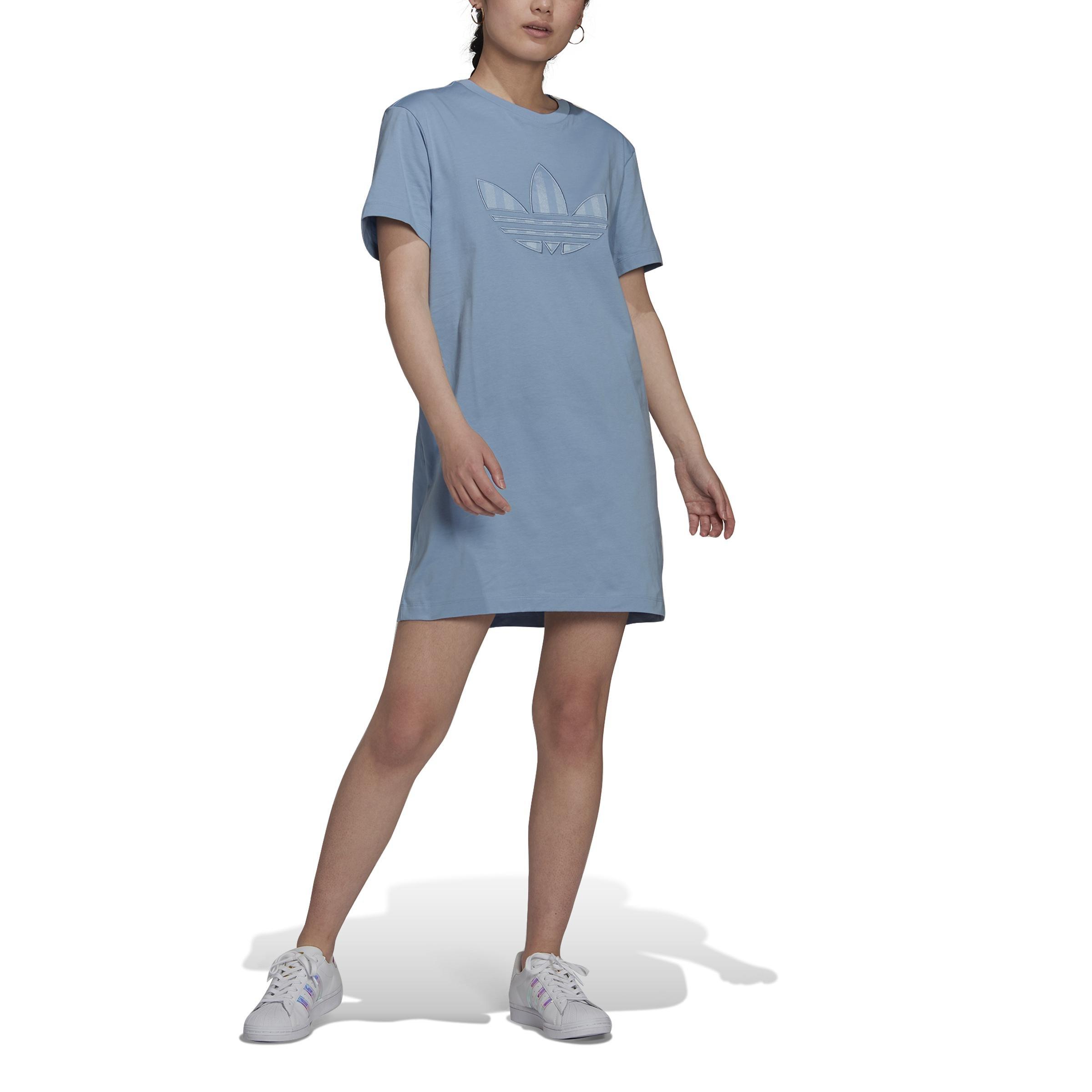 Trefoil Application Tee Dress, Blue, A901_ONE, large image number 0