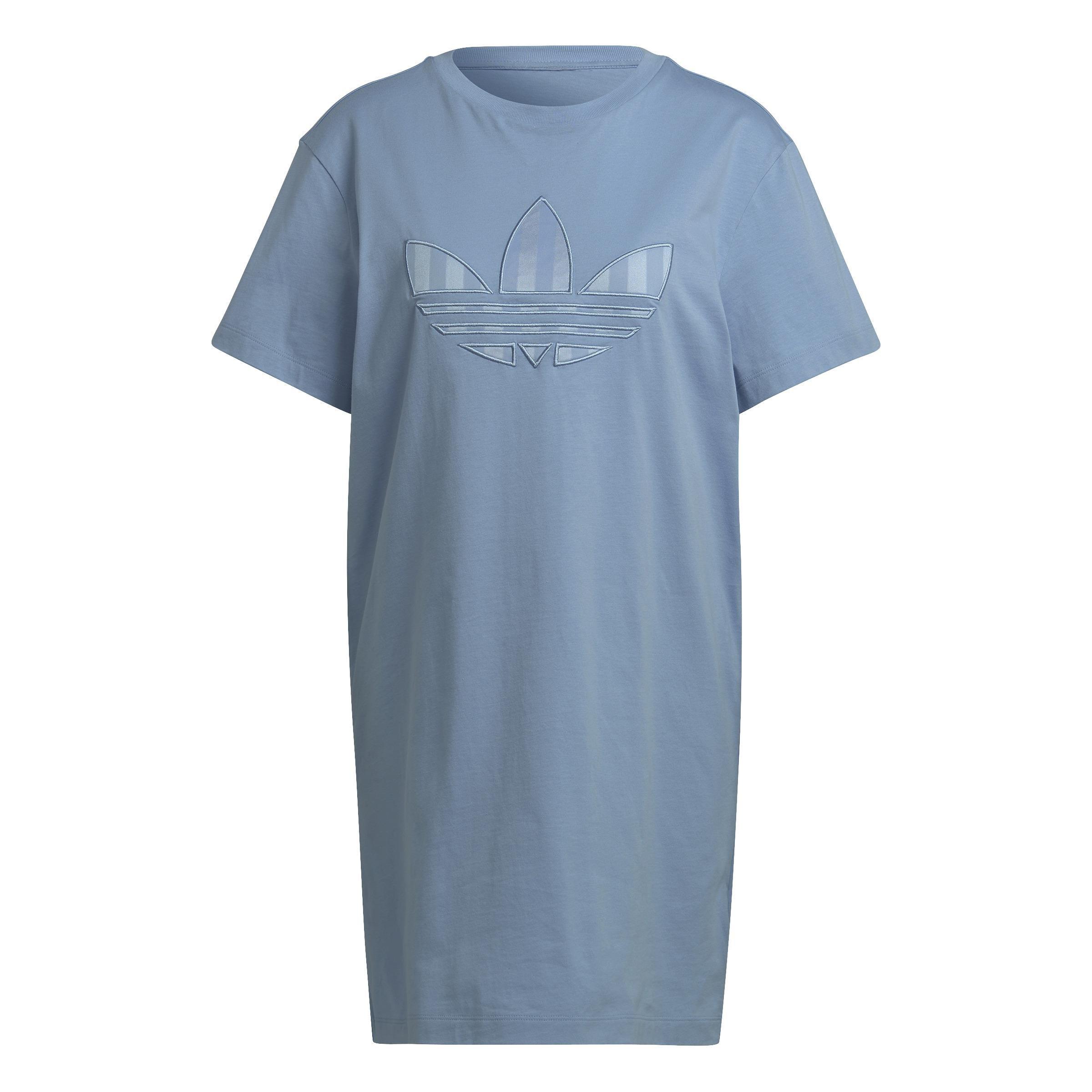 Trefoil Application Tee Dress, Blue, A901_ONE, large image number 1