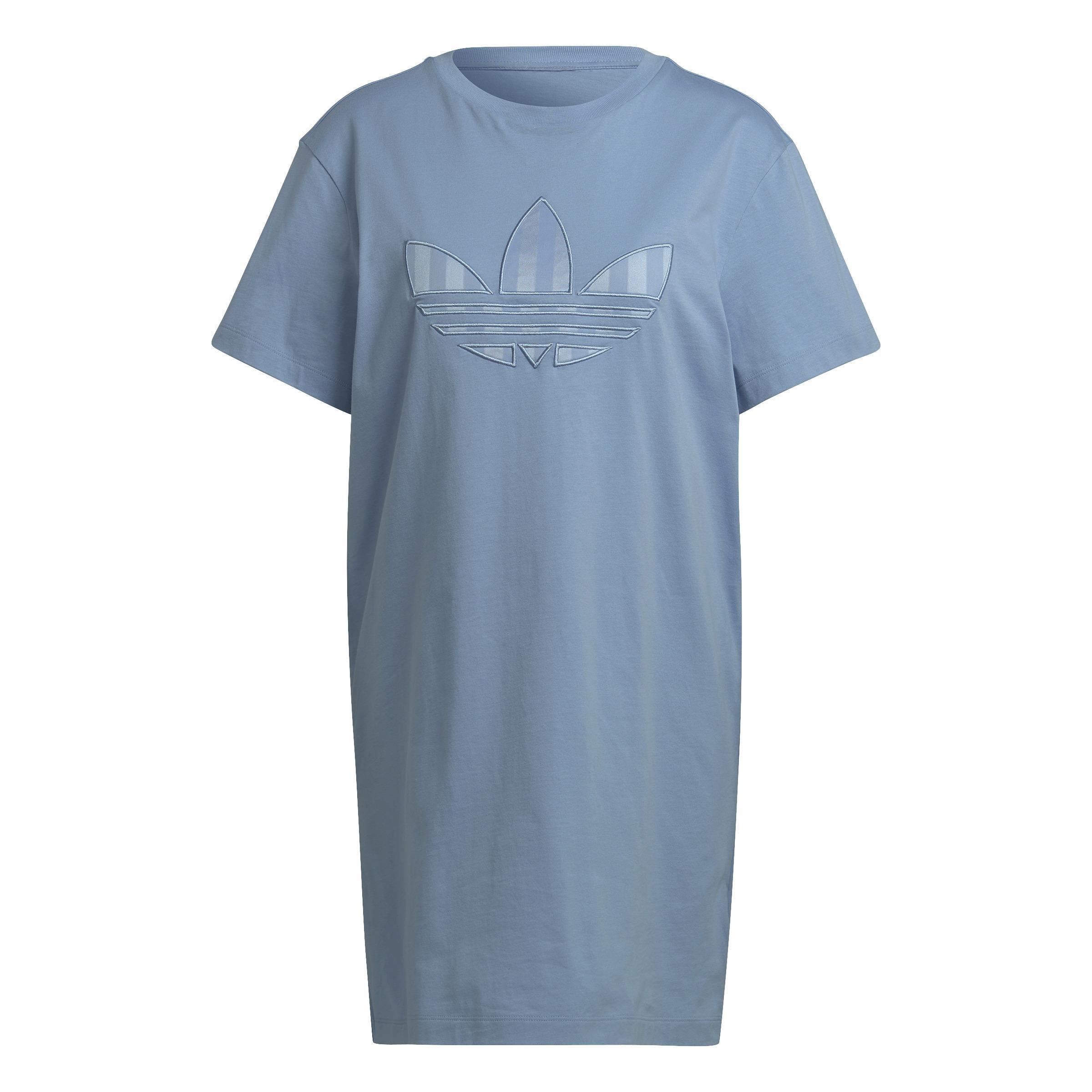 Trefoil Application Tee Dress, Blue, A901_ONE, large image number 2