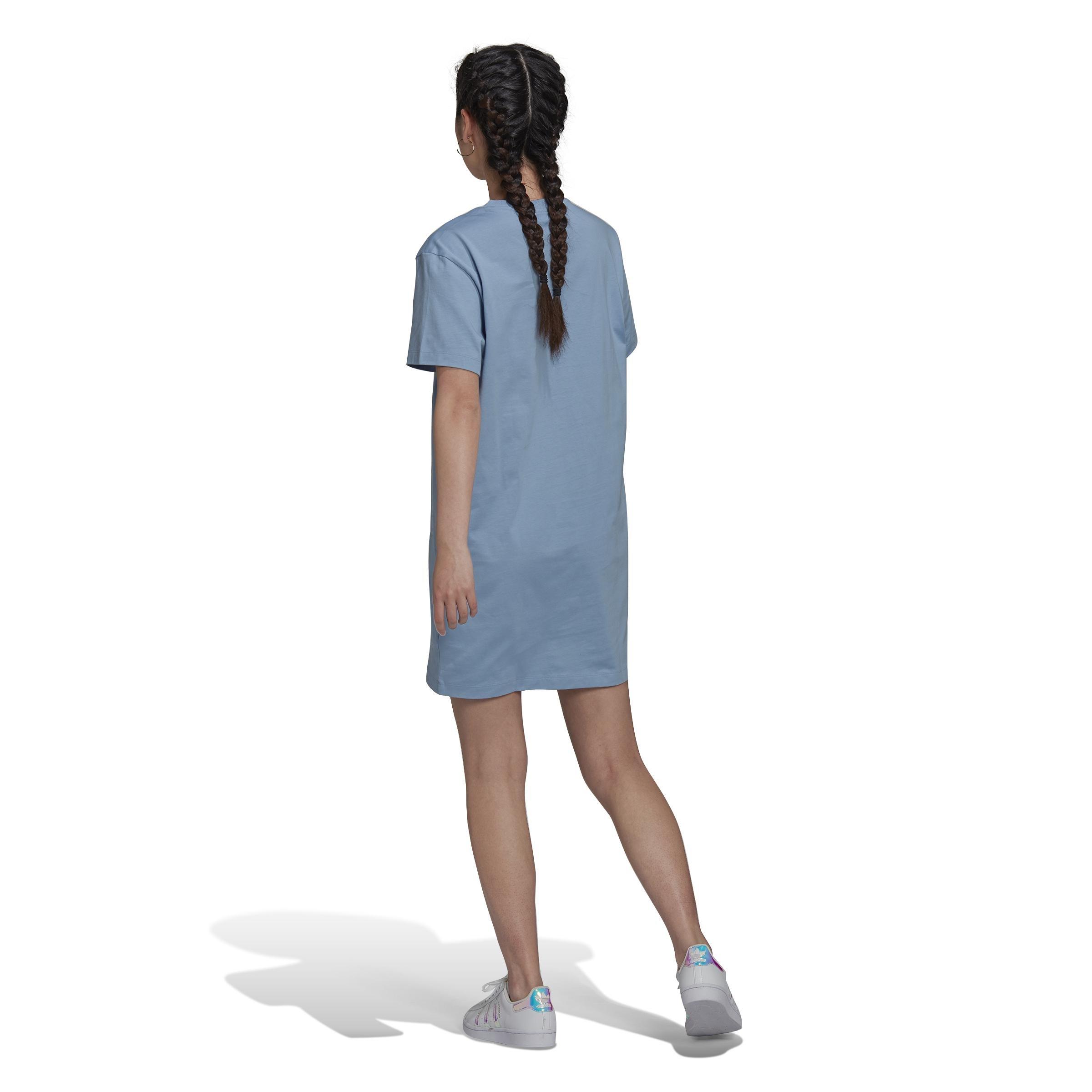 Trefoil Application Tee Dress, Blue, A901_ONE, large image number 3