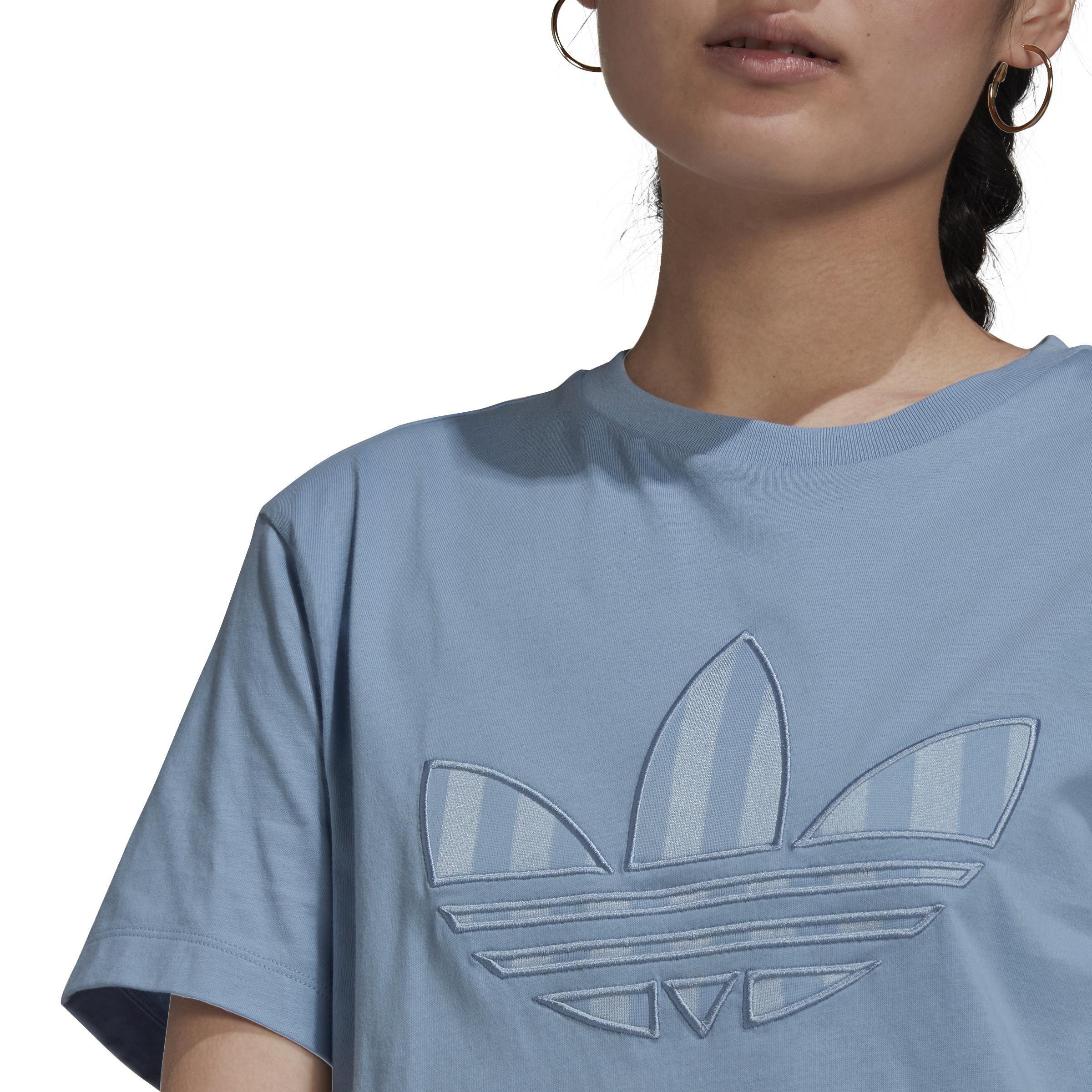 Trefoil Application Tee Dress, Blue, , large image number 5