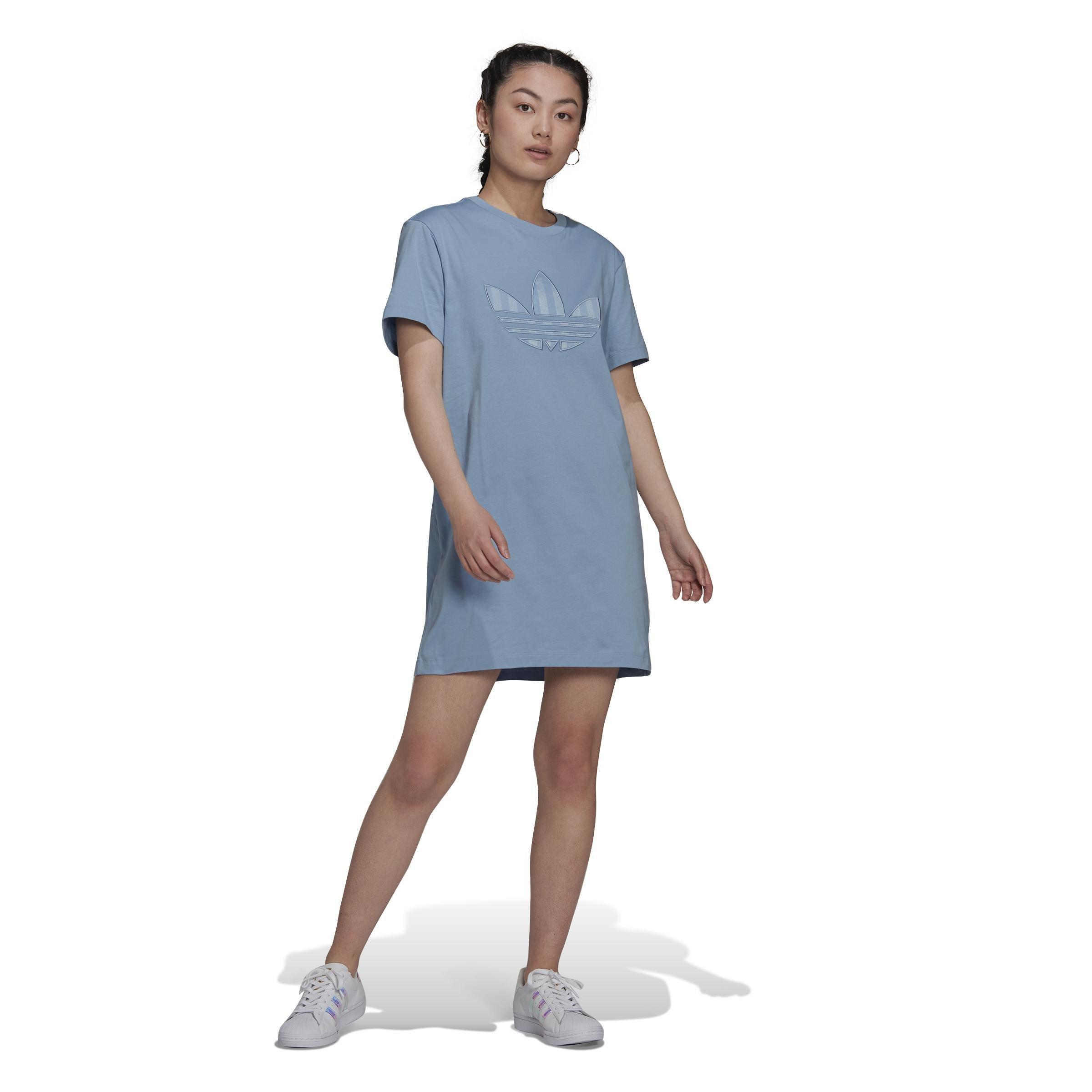 Trefoil Application Tee Dress, Blue, A901_ONE, large image number 6