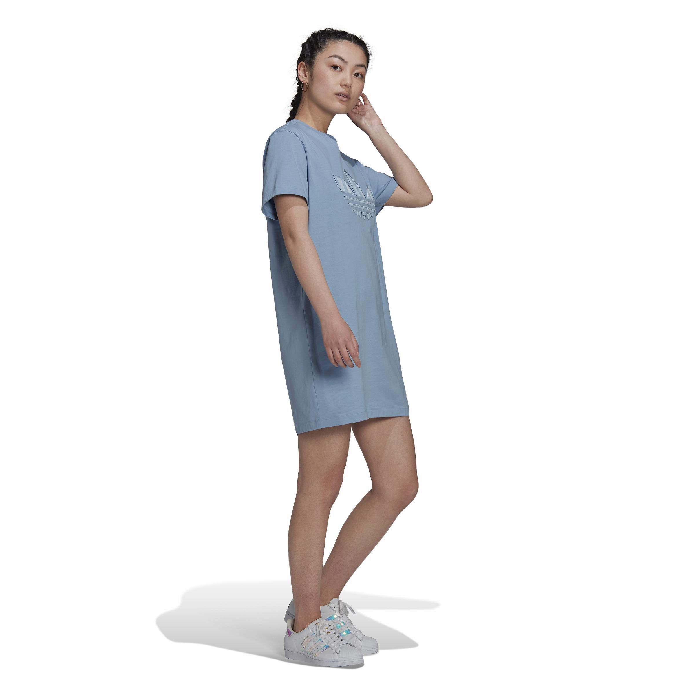 Trefoil Application Tee Dress, Blue, A901_ONE, large image number 7