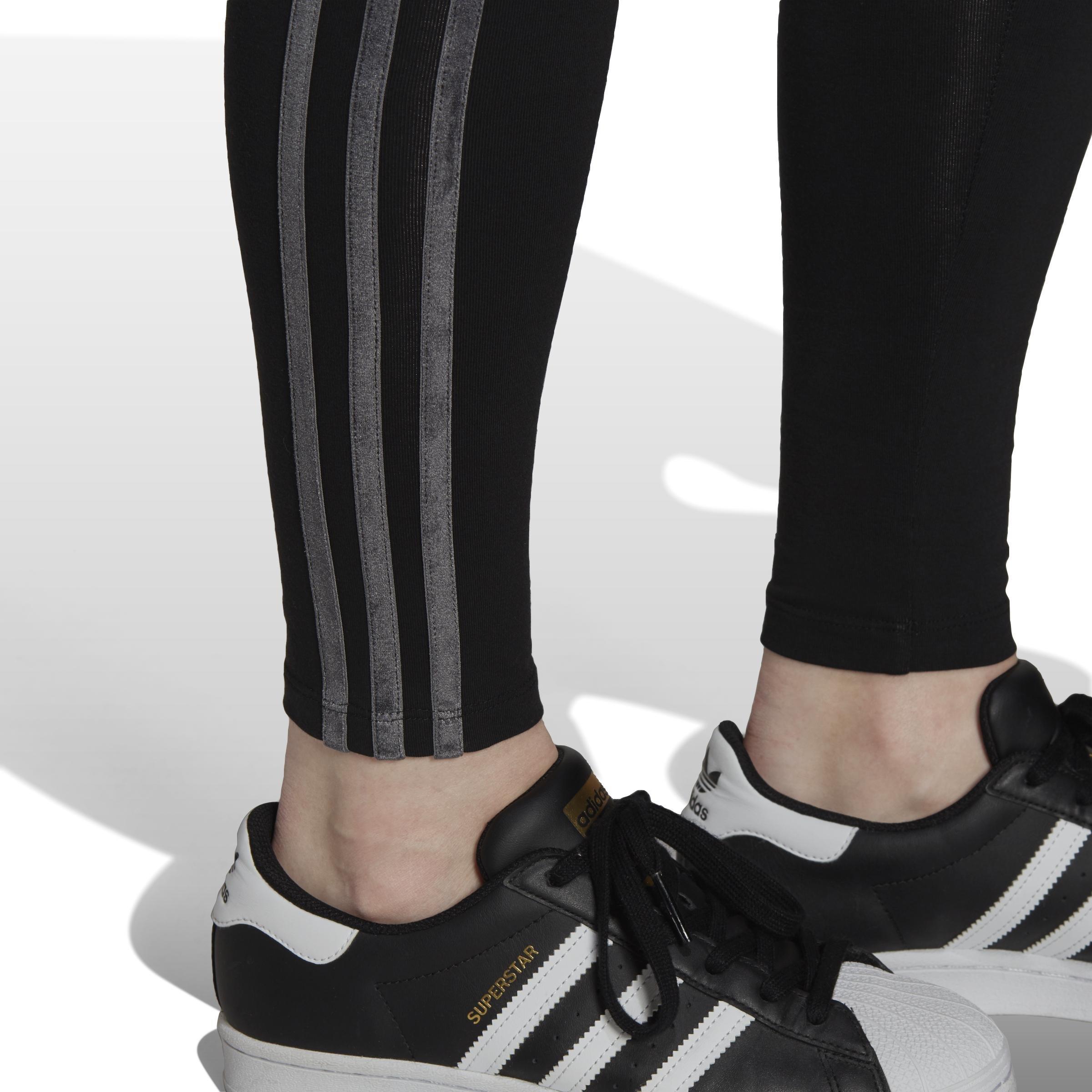 Velvet Stripes And Trefoil Rivet Leggings, Black, , large image number 4