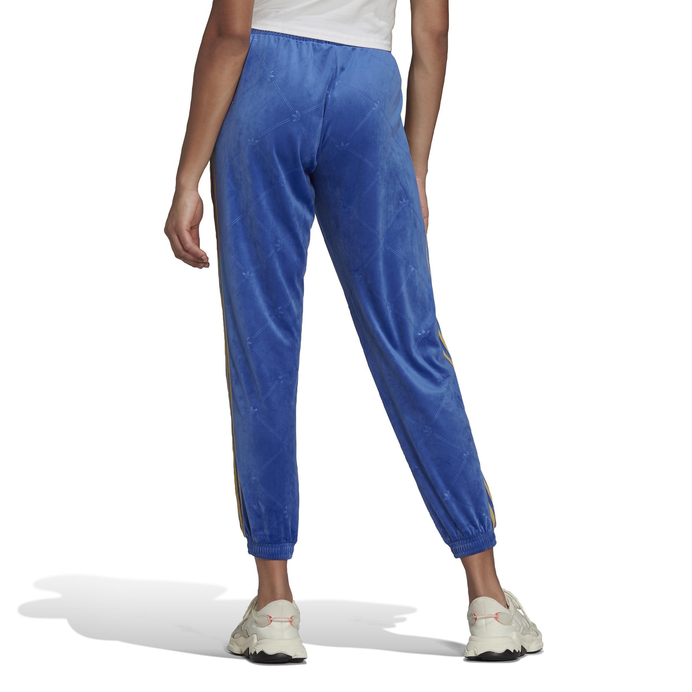 Velvet Embossed Track Joggers, Blue, , large image number 4