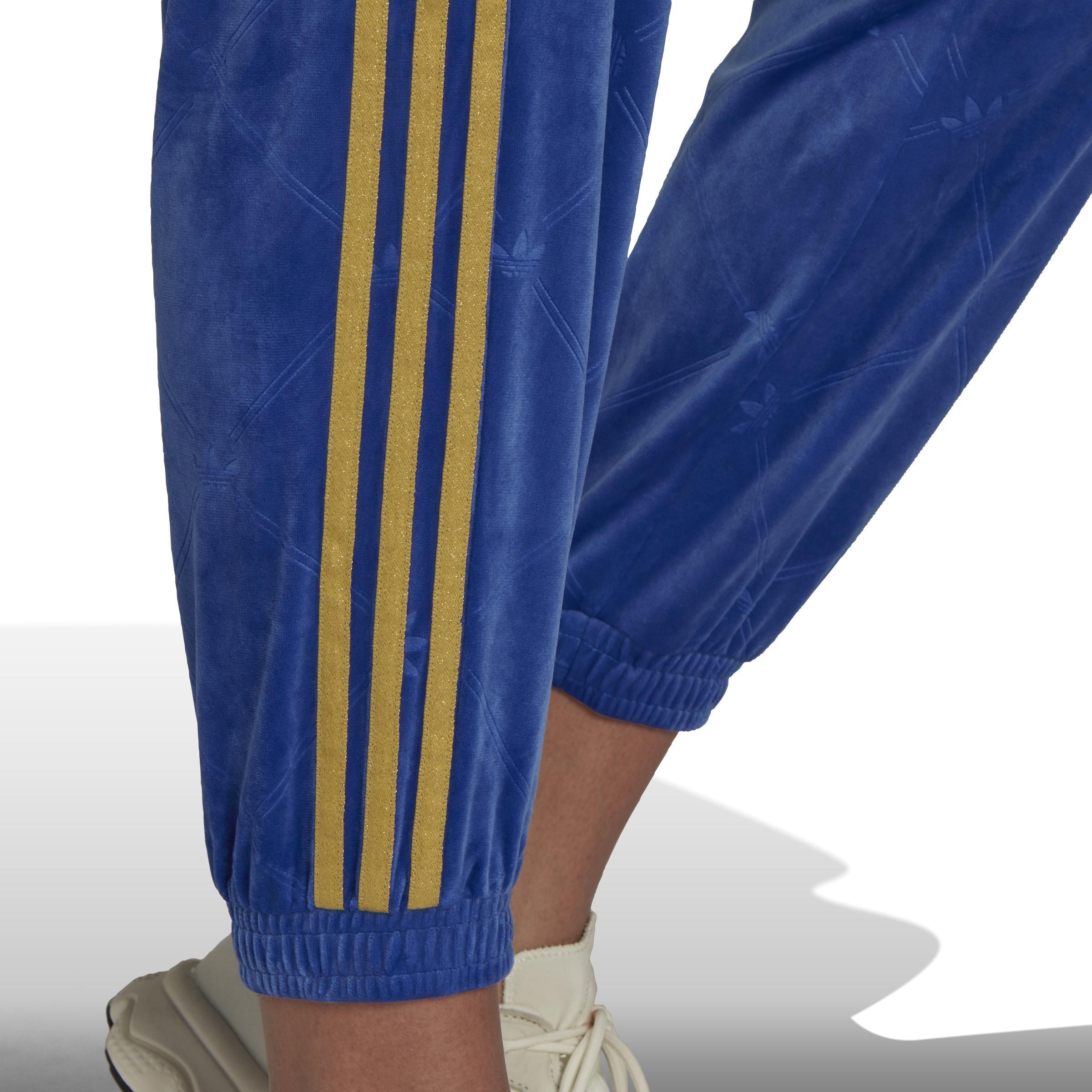 Velvet Embossed Track Joggers, Blue, , large image number 5