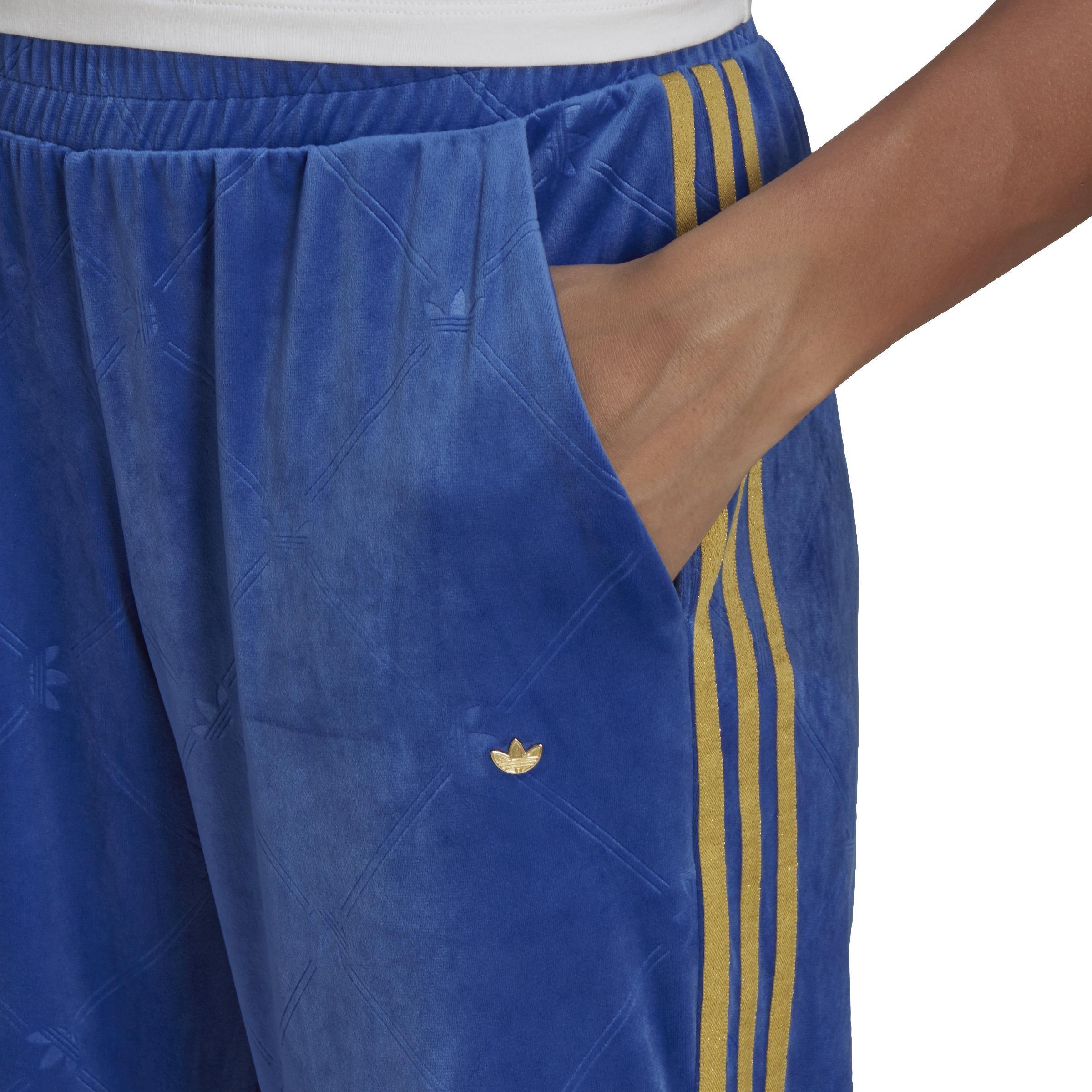 Velvet Embossed Track Joggers, Blue, , large image number 6