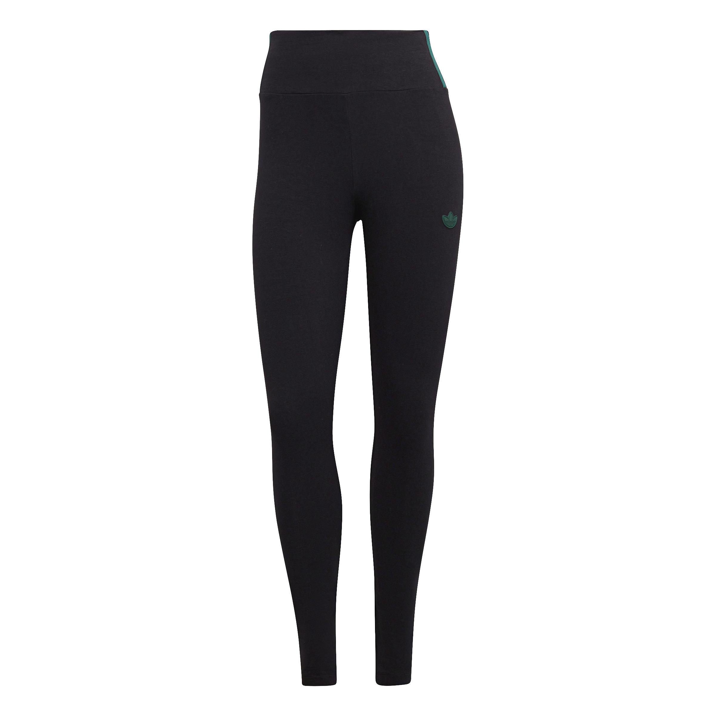 High-Waisted Leggings With Metallic 3-Stripes Detail, Black, A901_ONE, large image number 0
