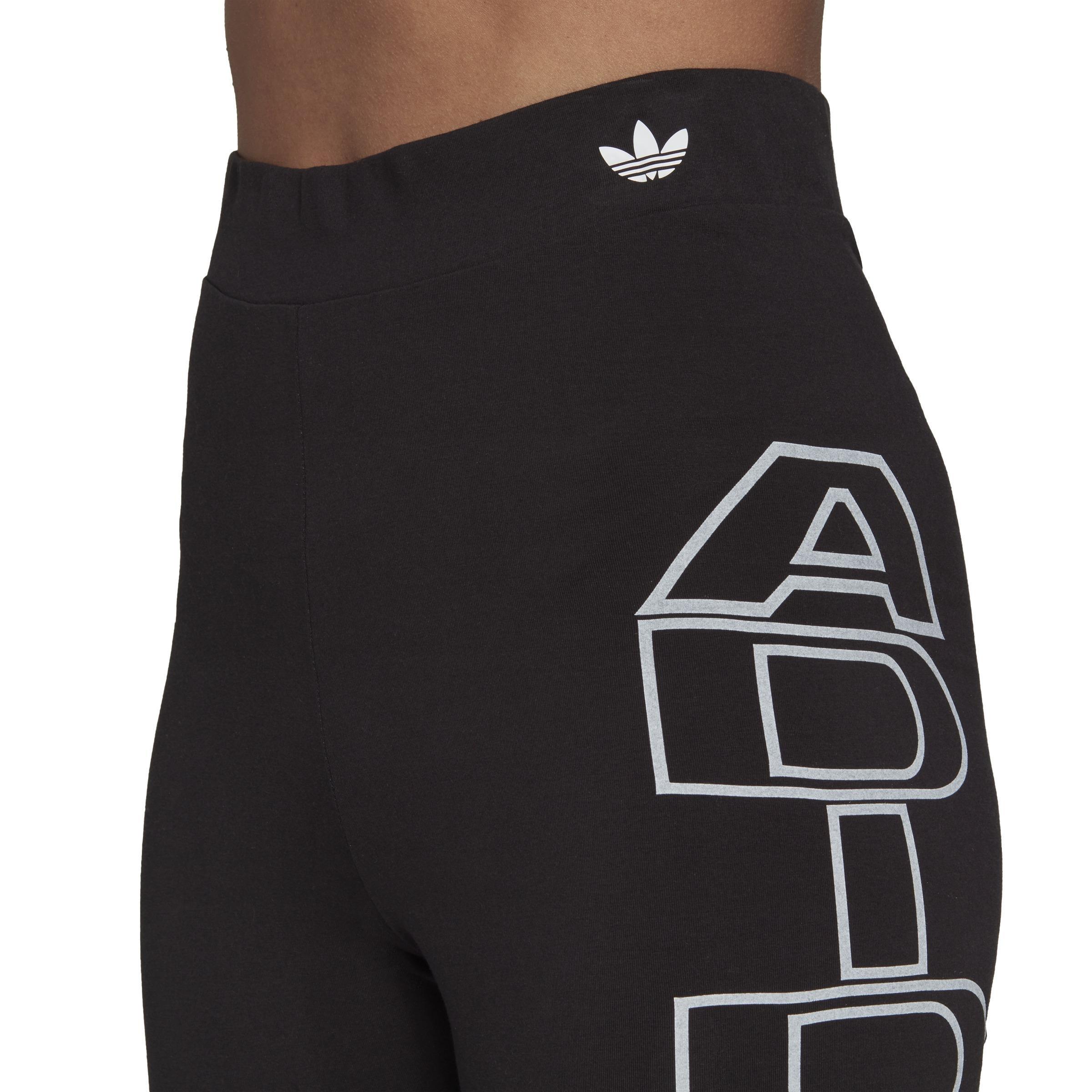 Mid-Waist Letter Short Tights, Black, , large image number 4