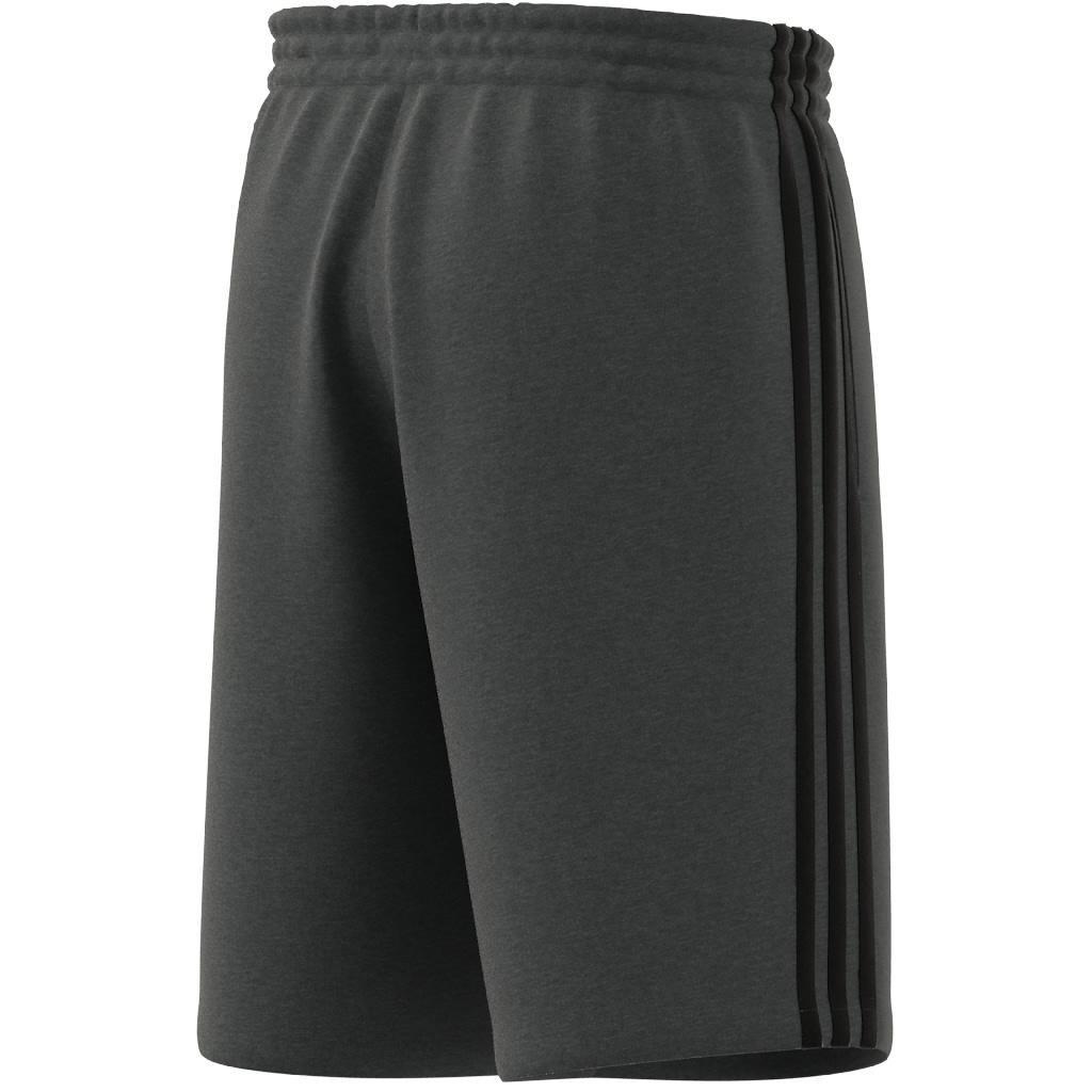 Essentials Fleece 3-Stripes Shorts, Grey, A901_ONE, large image number 3