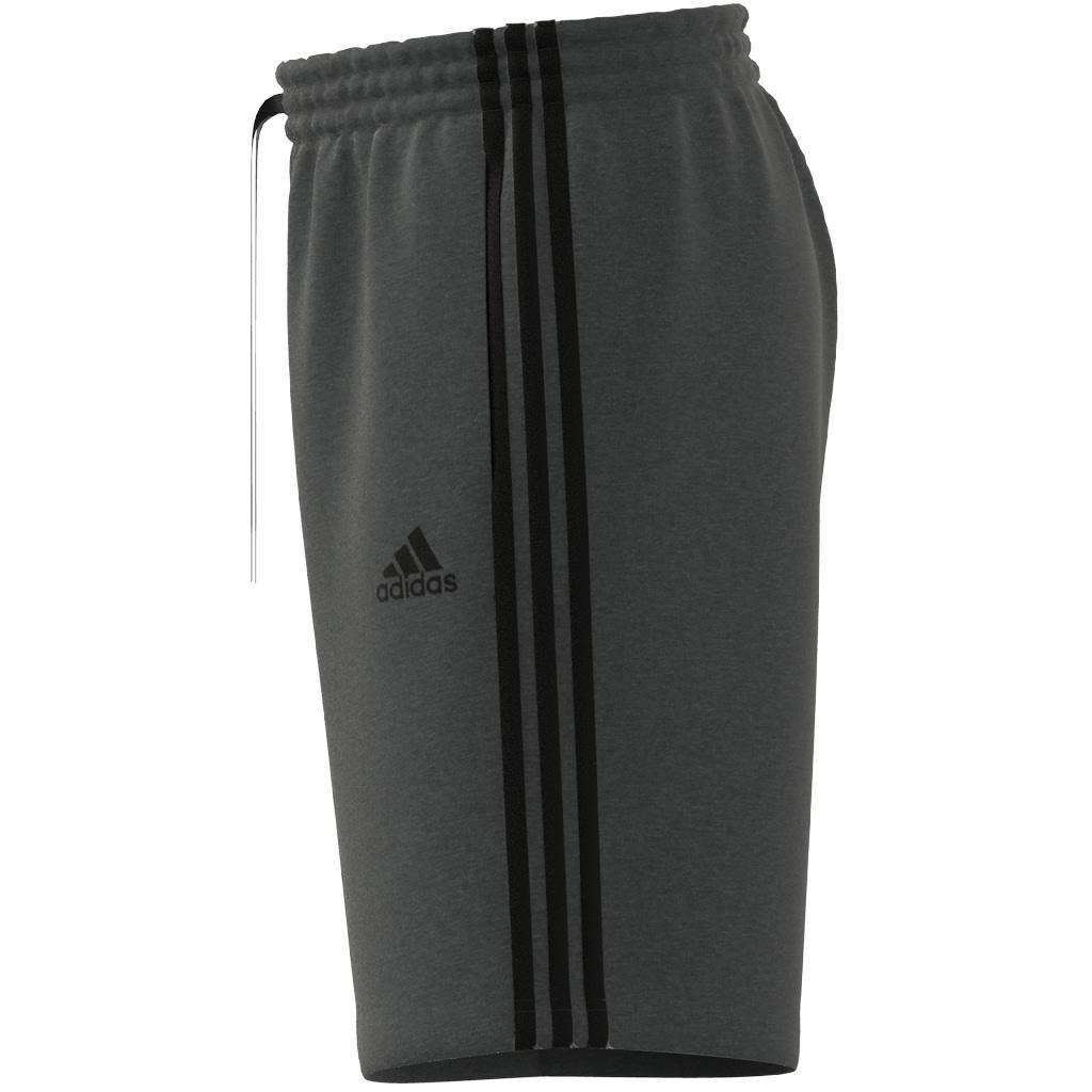 Essentials Fleece 3-Stripes Shorts, Grey, A901_ONE, large image number 5
