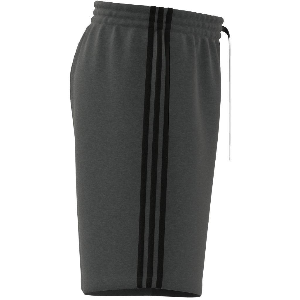 Essentials Fleece 3-Stripes Shorts, Grey, A901_ONE, large image number 6