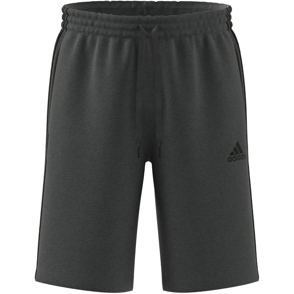 Essentials Fleece 3-Stripes Shorts, Grey, A901_ONE, large image number 7