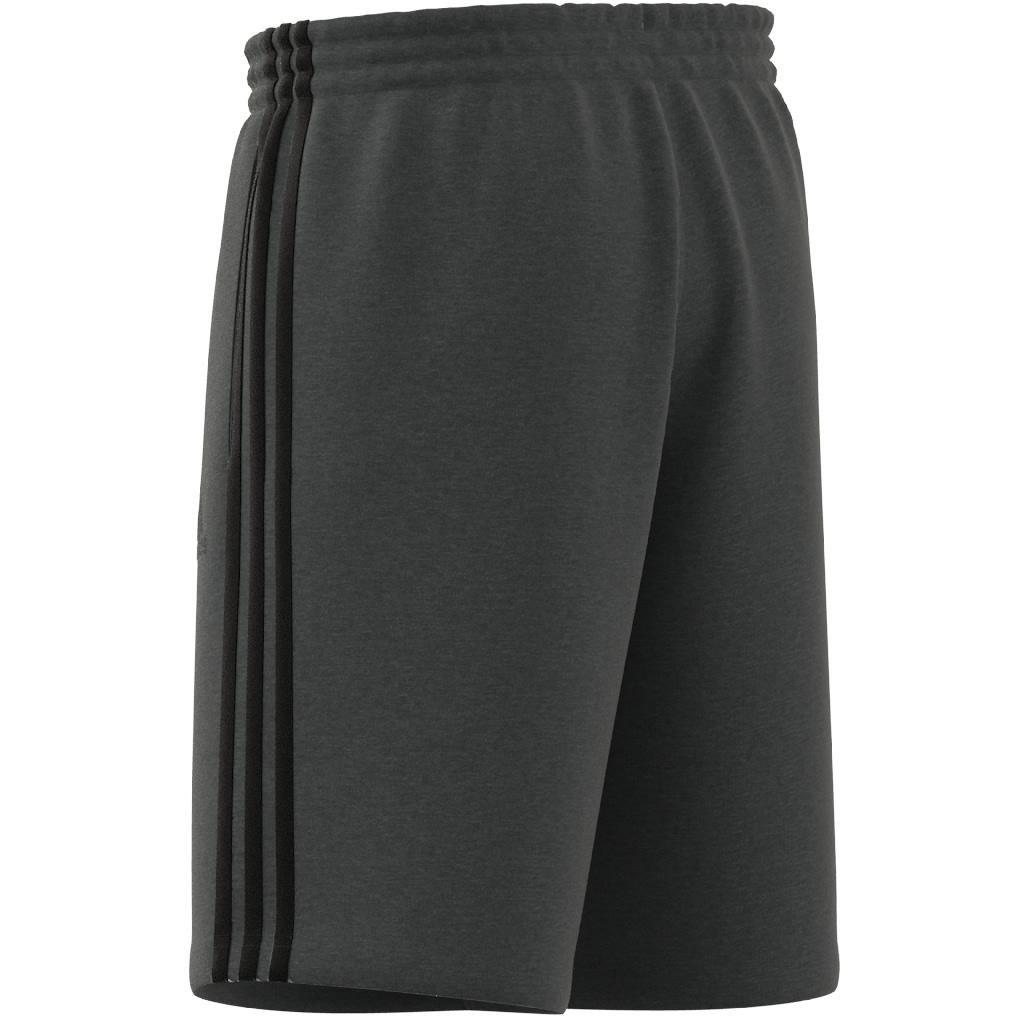 Essentials Fleece 3-Stripes Shorts, Grey, A901_ONE, large image number 8