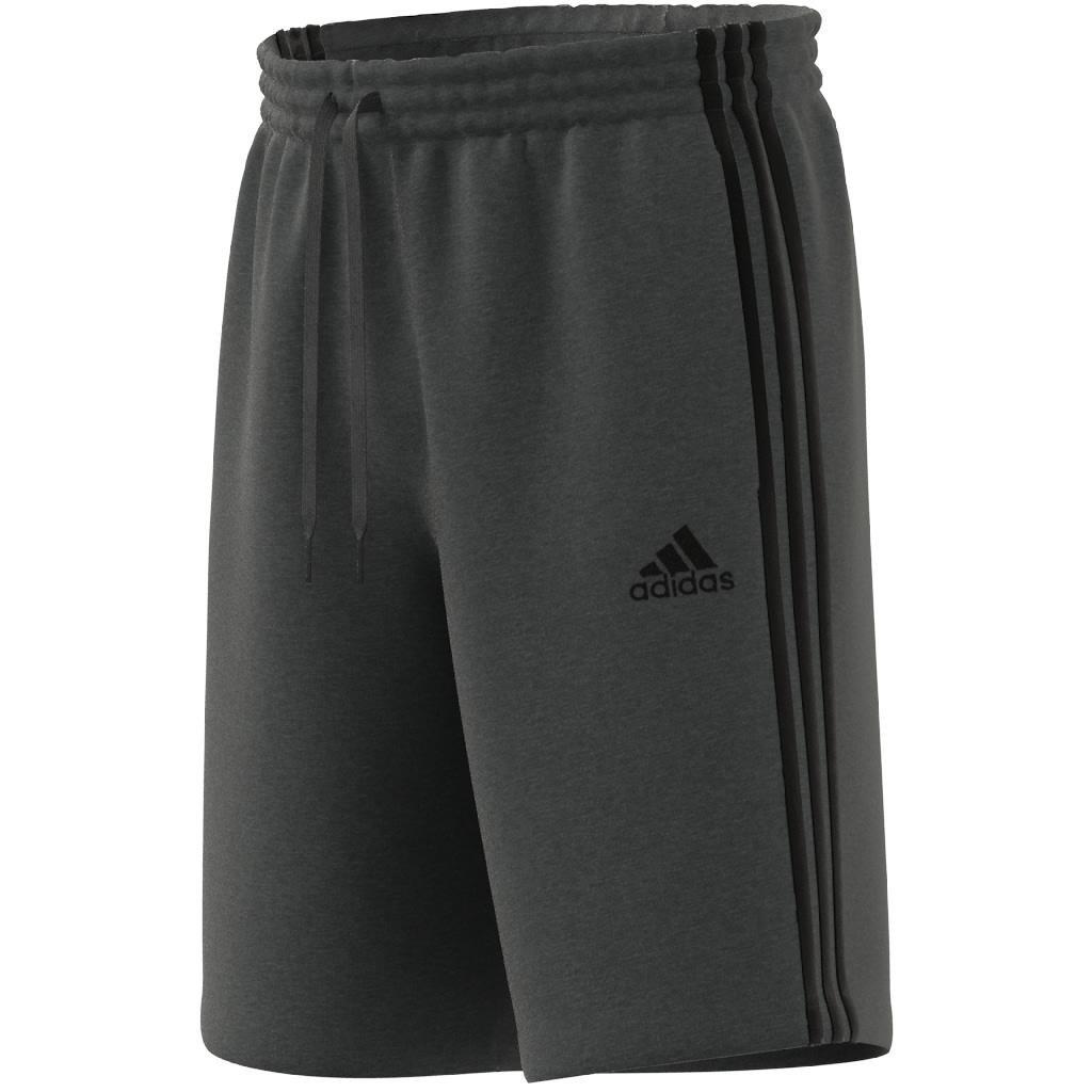 Essentials Fleece 3-Stripes Shorts, Grey, A901_ONE, large image number 9