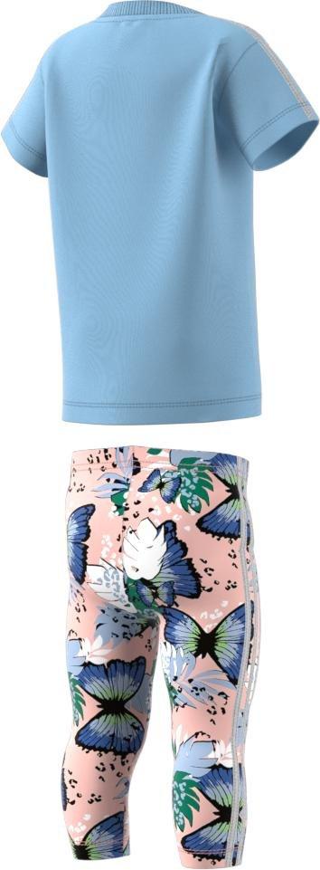 Kids HER Studio London Animal Flower Print Tee Dress and Tights Set, Blue, A901_ONE, large image number 2