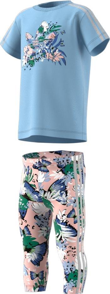 Kids HER Studio London Animal Flower Print Tee Dress and Tights Set, Blue, , large image number 6
